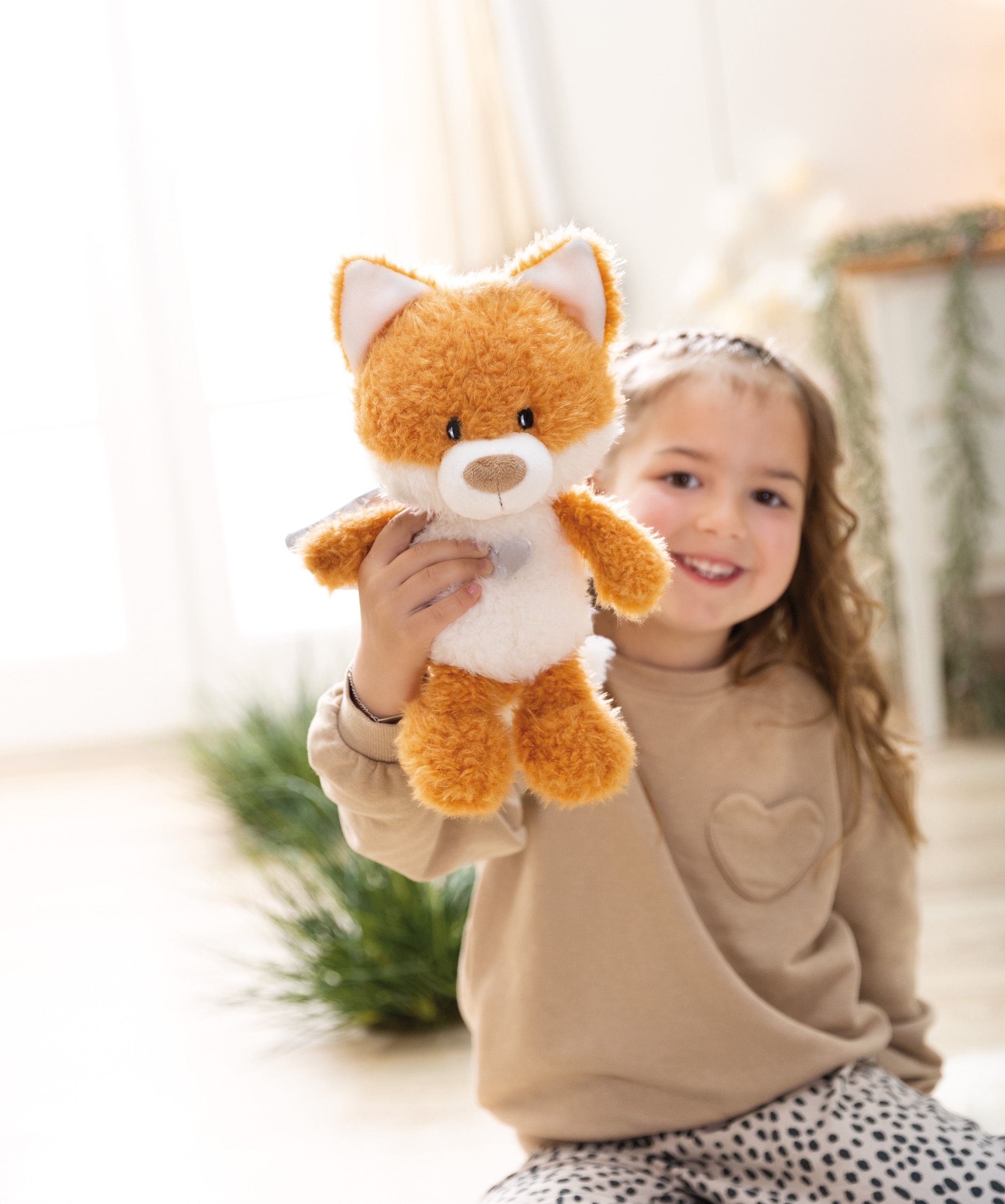 Nici Kuscheltier »Dein Schutzengel, Fuchs La La Foxie 28 cm« mit silbernen Flügeln & Herz auf der Brust in Geschenkbox