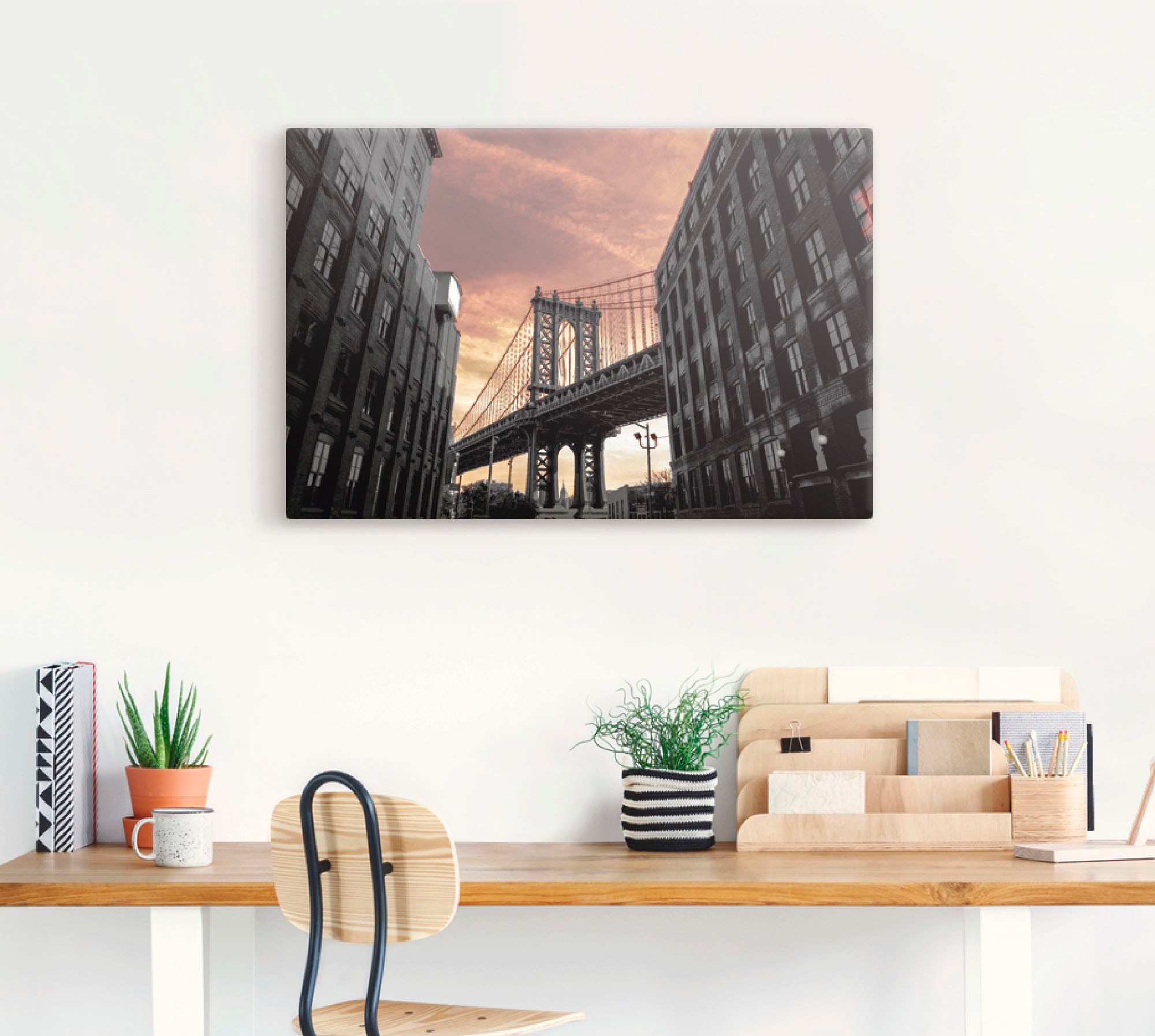 Artland Wandbild »Manhattan Bridge«, Amerika, (1 St.), als Alubild, Leinwandbild, Wandaufkleber oder Poster in versch. Größen