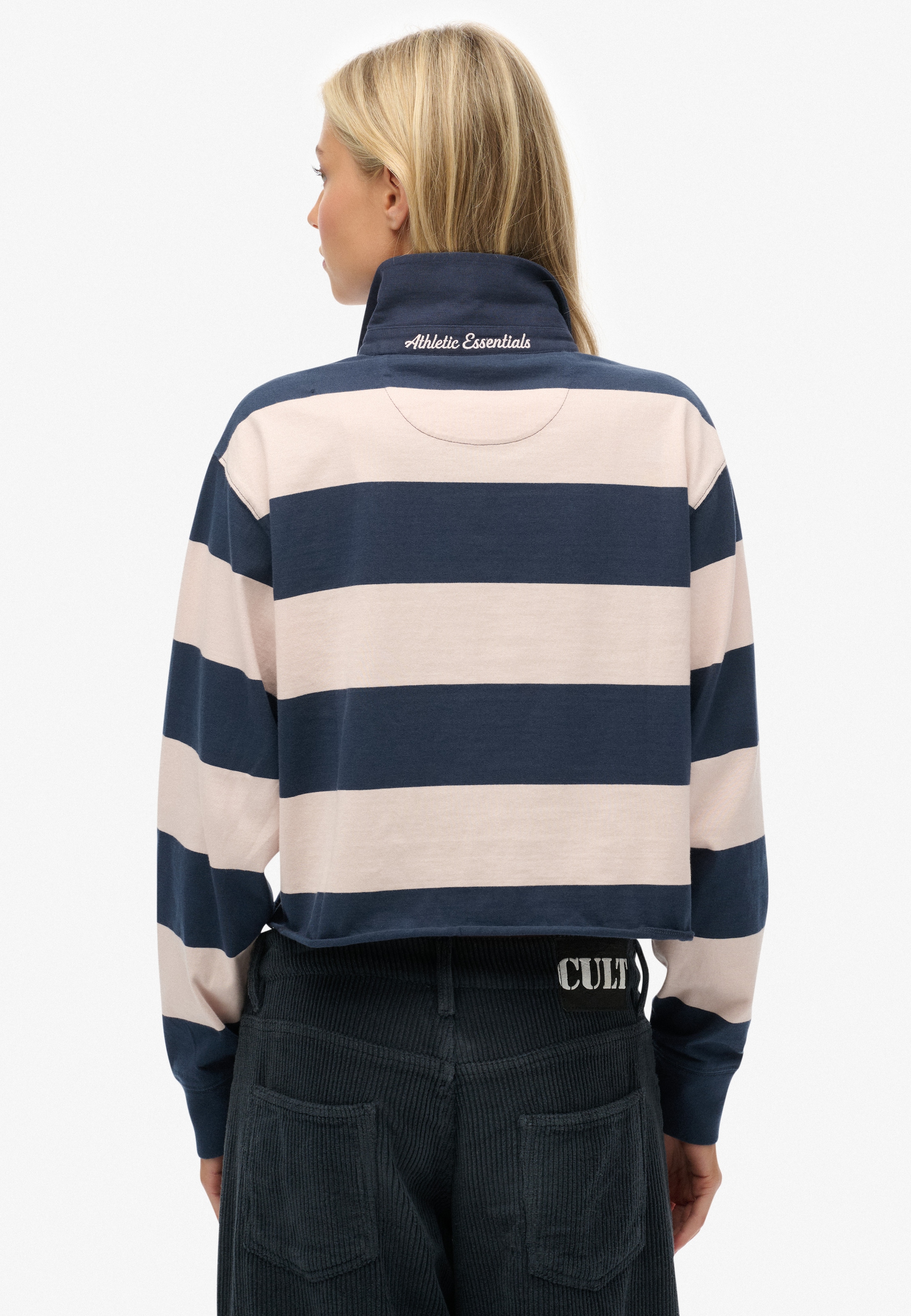 Superdry Langarm-Poloshirt »ATH ESS CROPPED STRIPE RUGBY« Packung, 2