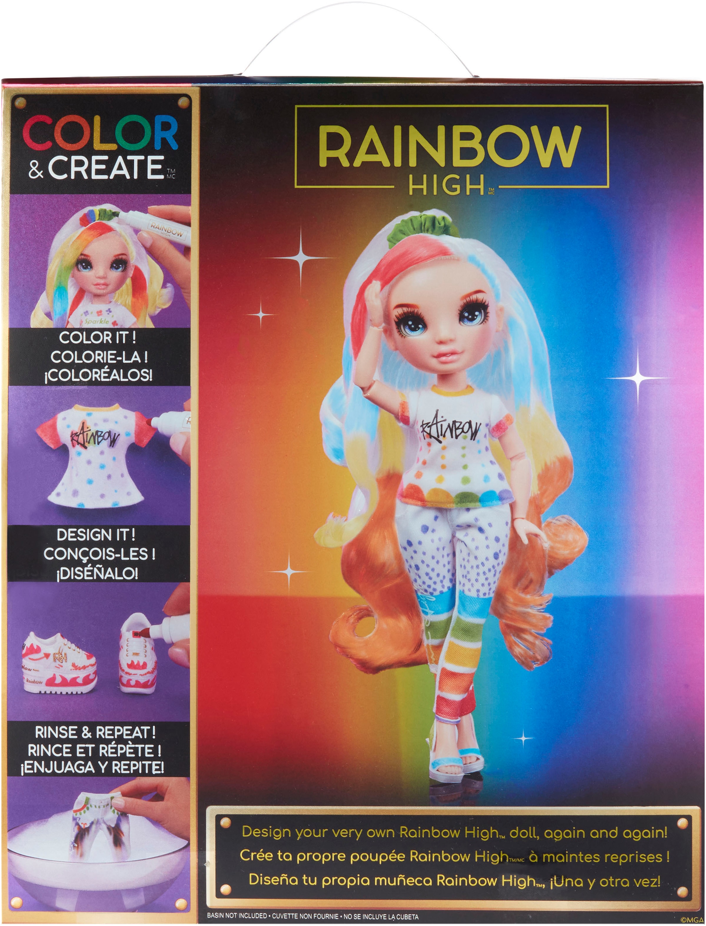 RAINBOW HIGH Anziehpuppe »Rainbow High Color & Create Fashion Doll - Blue Eyes«