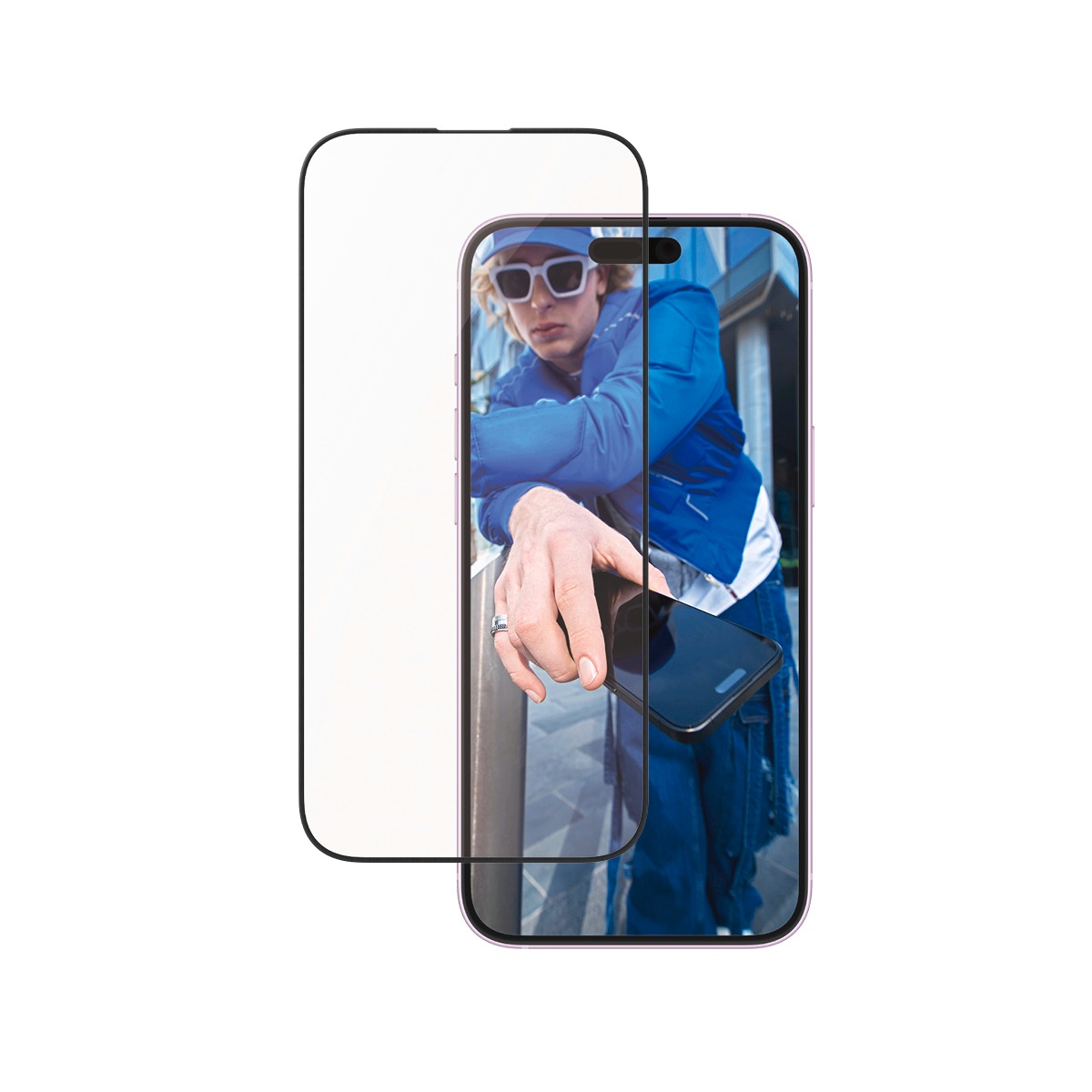 PanzerGlass Displayschutzglas »Aluminum Frame Screen Protection«, für Apple iPhone 16 Plus-Apple iPhone 15 Plus, Displayschutzfolie, Schutzfolie, Bildschirmschutz, kratz- & stoßfest