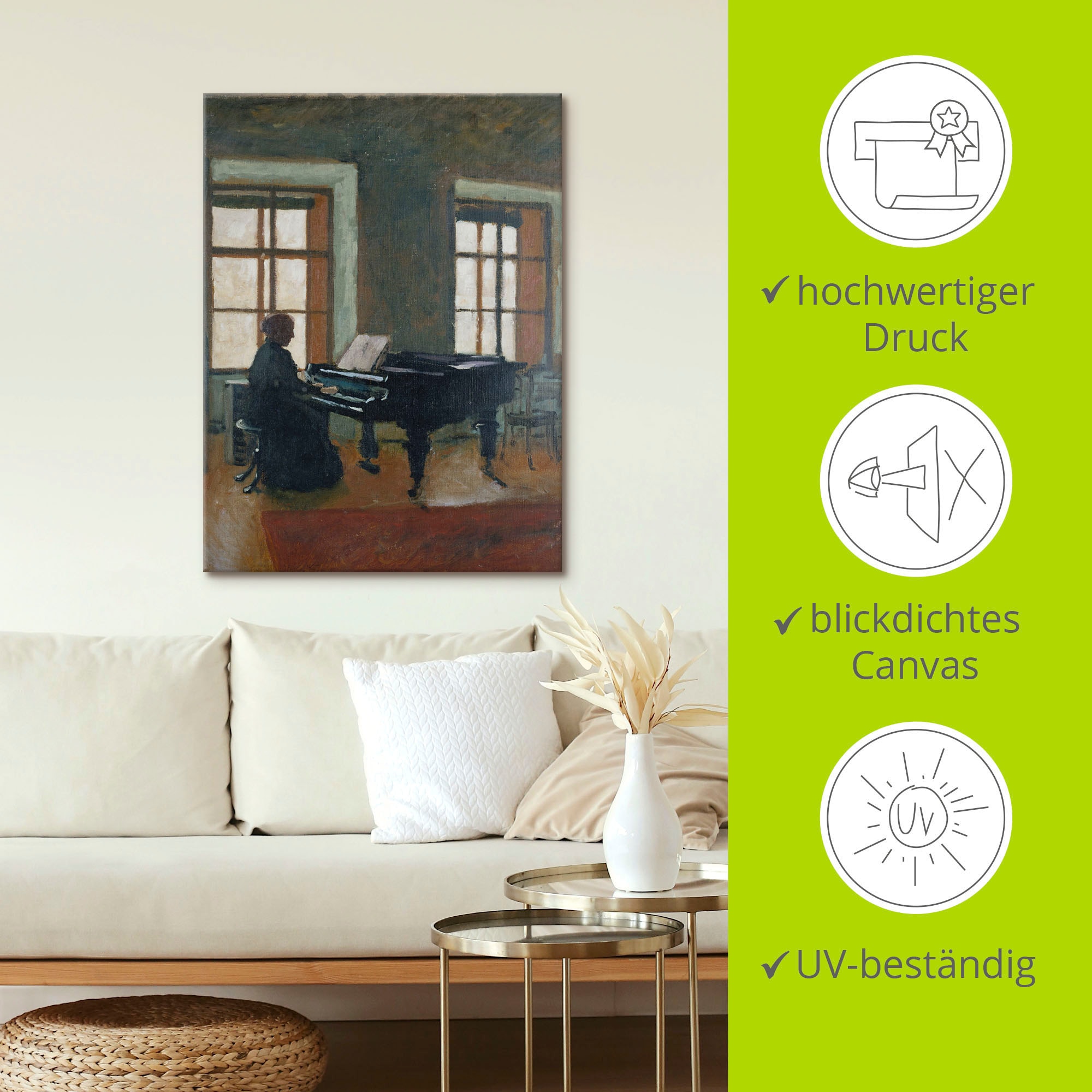 Artland Wandbild »Am Klavier. 1910«, Instrumente, (1 St.), als Leinwandbild, Poster in verschied. Größen