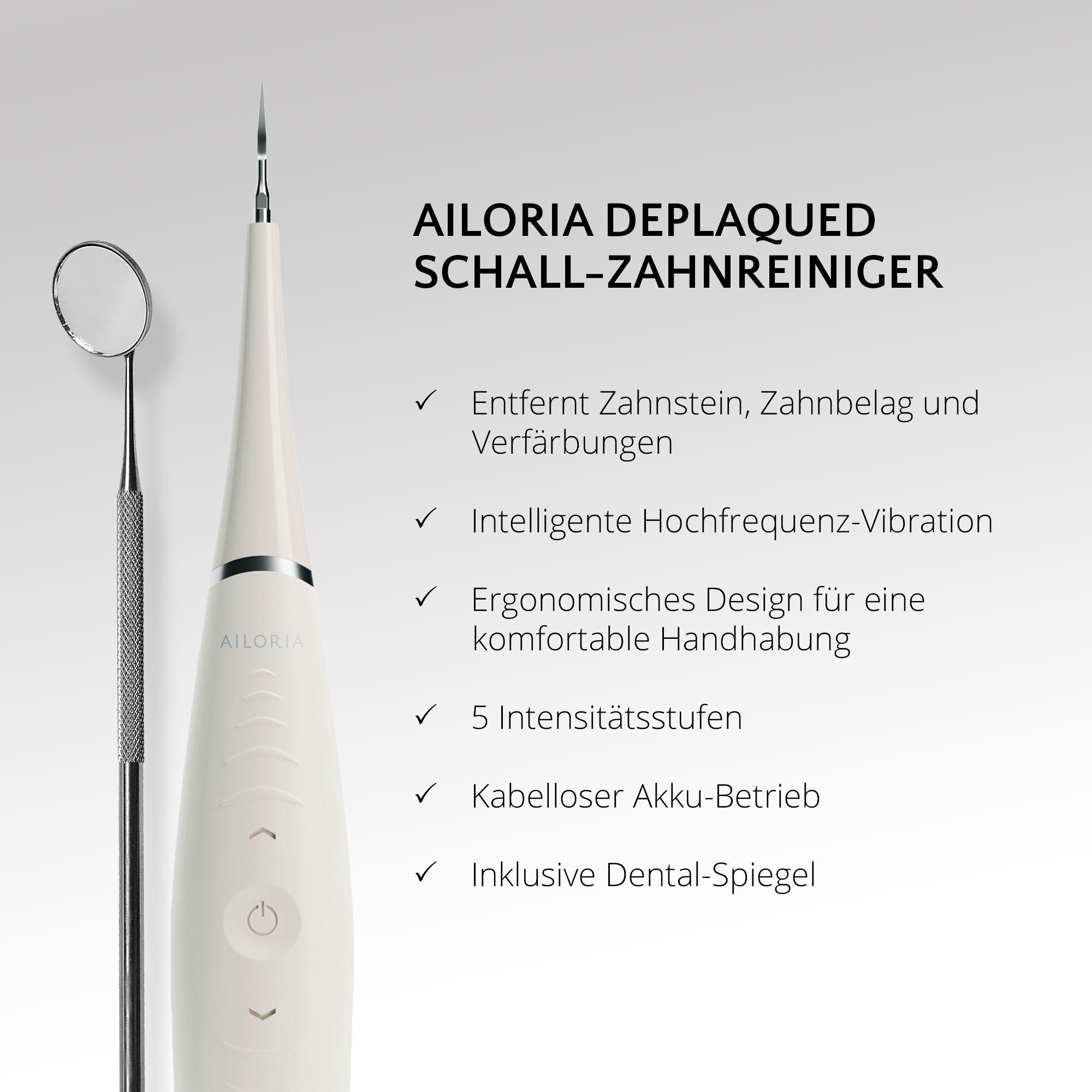 AILORIA Schall-Zahnreinigungsgerät »Schall-Zahnreiniger DEPLAQUED«
