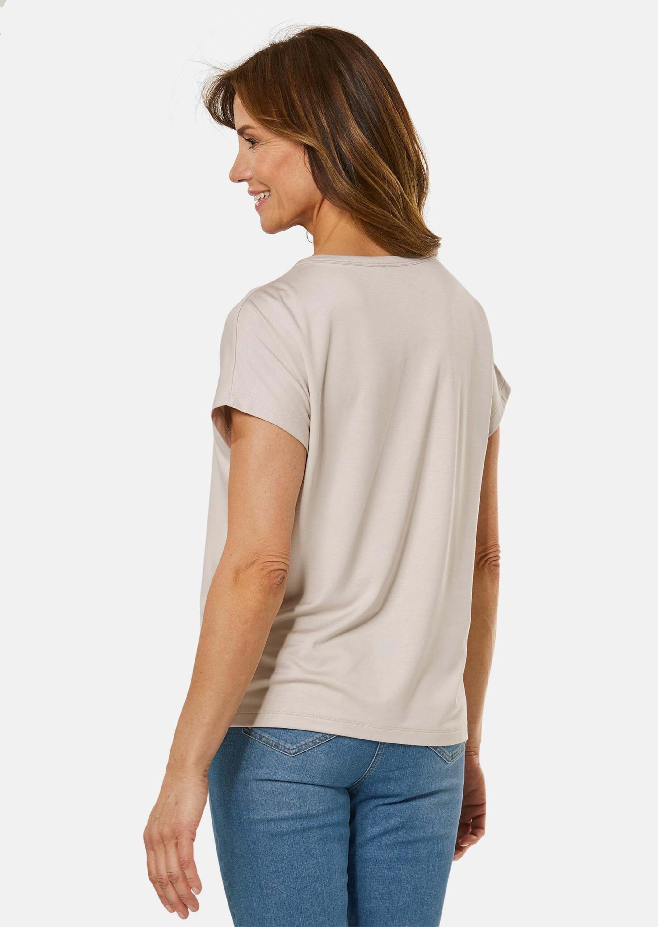GOLDNER Langarm-Poloshirt »Rundhalsshirt Bequemes Rundhalsshirt aus glänzender Qualität«