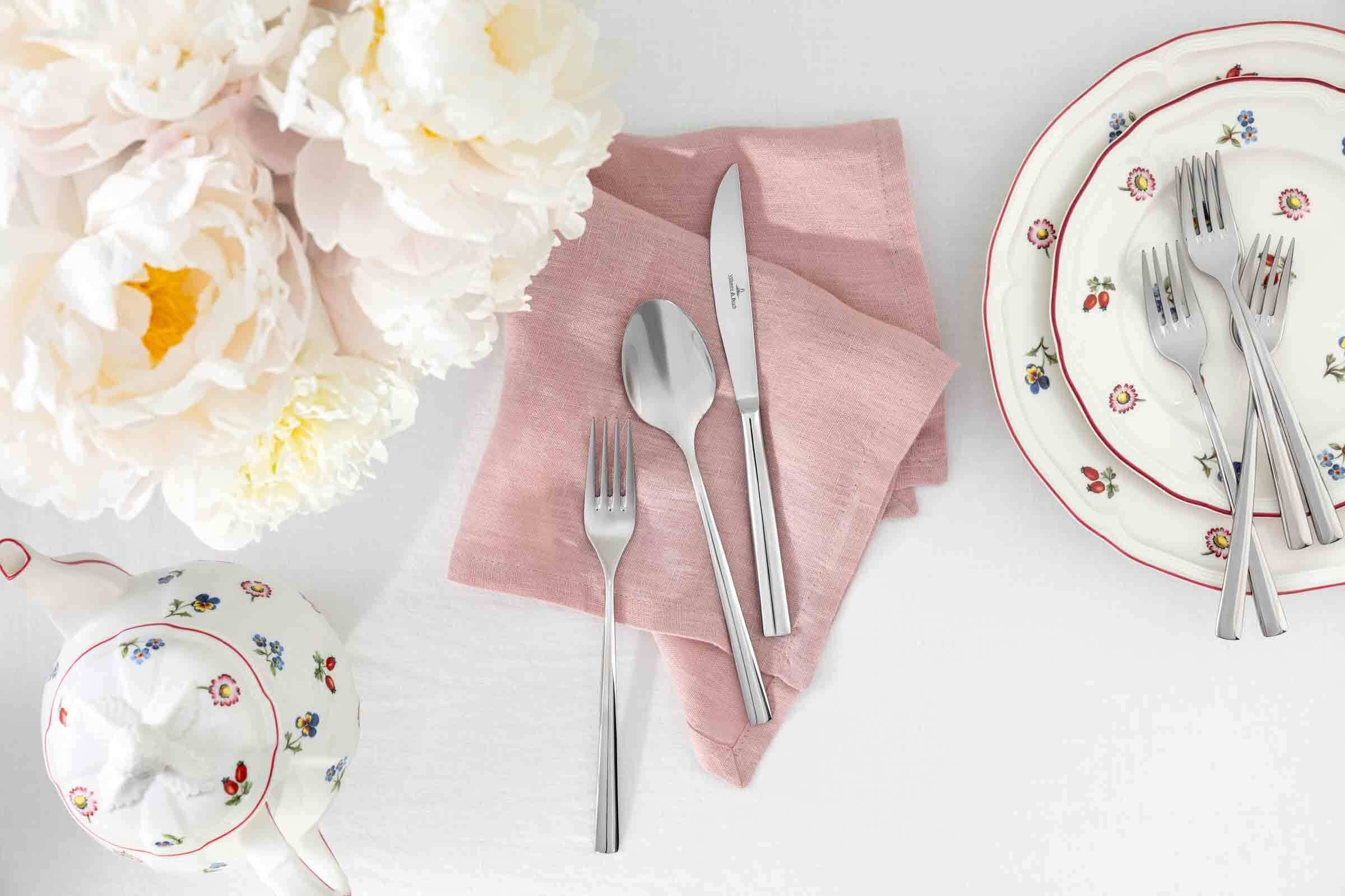 Villeroy & Boch Tafelgabel »Kuchengabeln Piemont 16 cm 6er Set edelstahl« Spülmaschinenfest