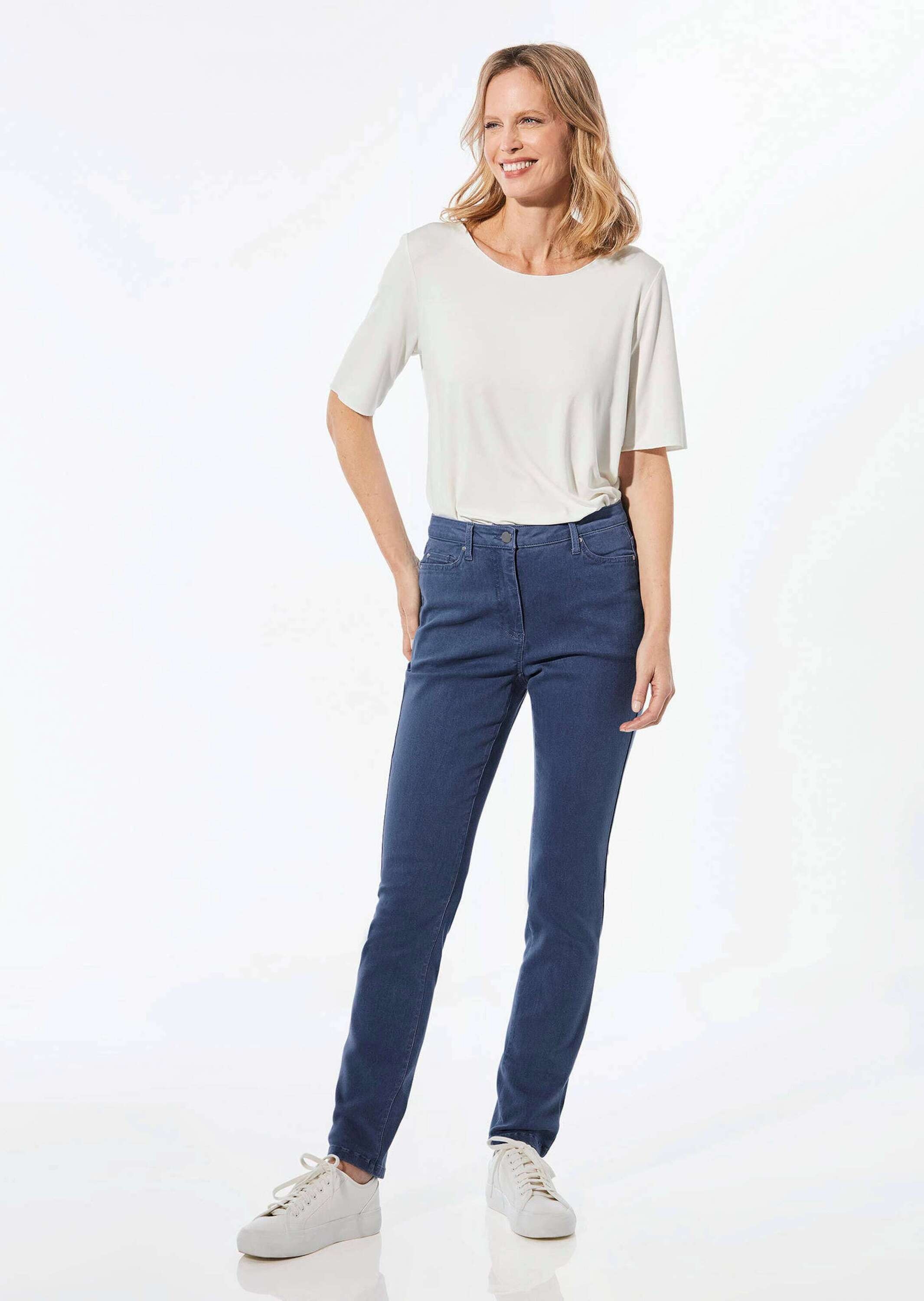 GOLDNER Regular-fit-Jeans »Kurzgröße Lange Freizeithose BELLA mit Formbund«