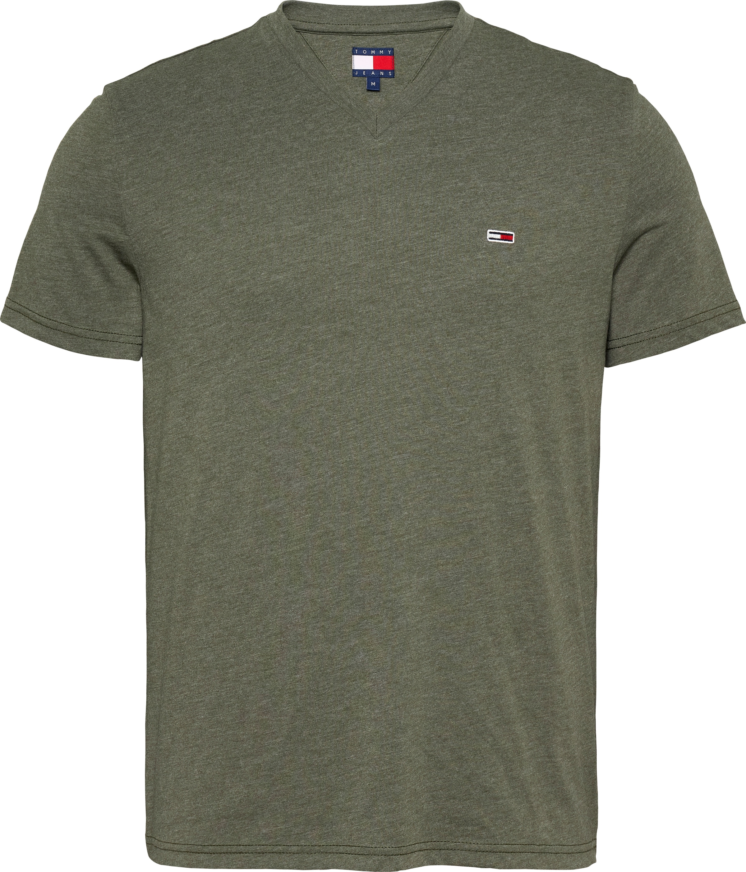 Tommy Jeans T-Shirt »TJM XSLIM JASPE VNECK TEE EXT«, in Melange-Optik