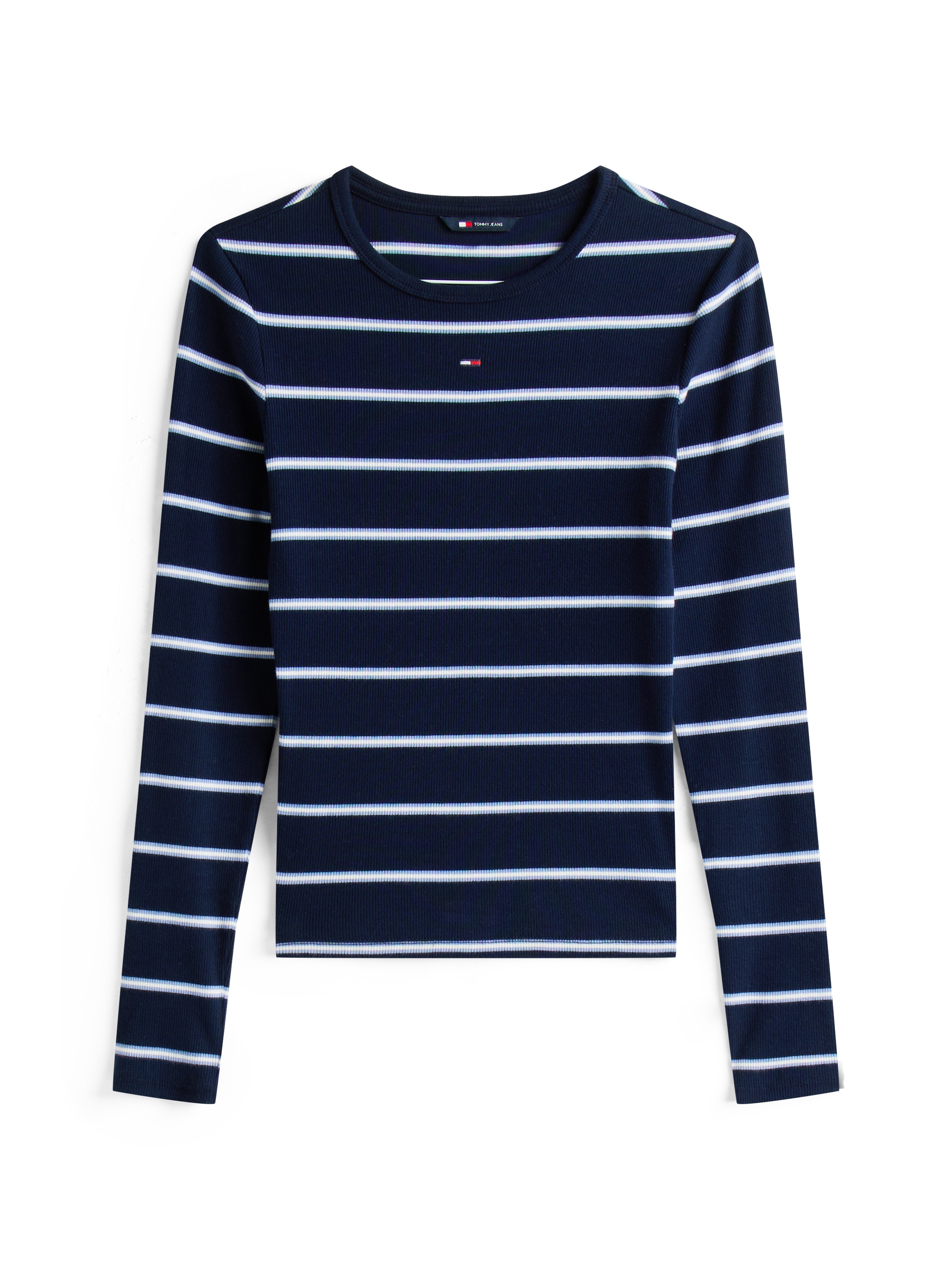 Tommy Jeans Langarmshirt »TJW SLIM ESSENTIAL RIB LS«, mit Logostickerei