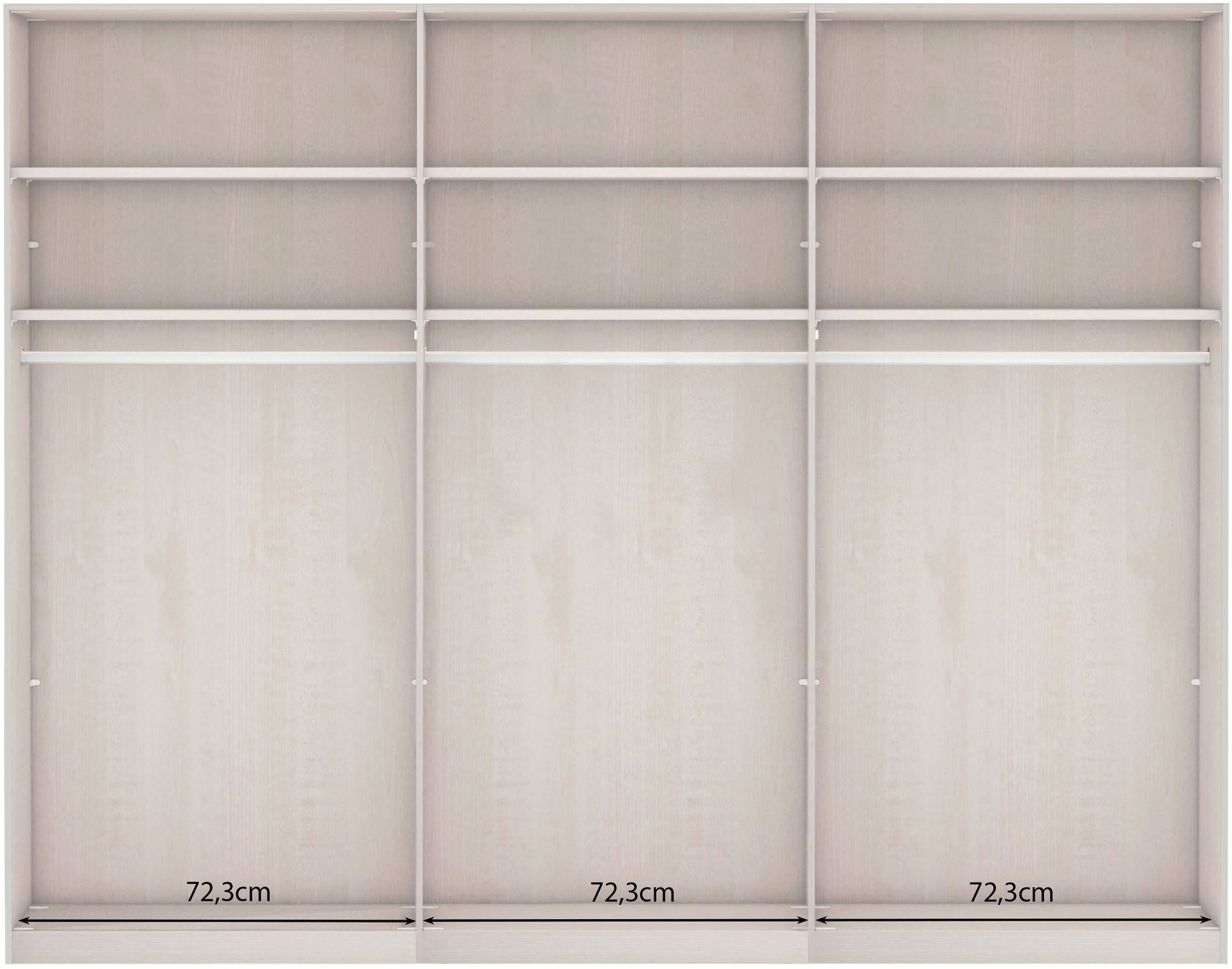 WIEMANN Schwebetürenschrank »Phoenix, Made in Germany, modernes Design, Highlight, Blickfang« Viele Farbkombinationen, in 4 Breiten und in 2 Höhen erhältlich,  maximaler Staurraum, inkl.Einlegeböden, Wäscheböden u. Dämpfer