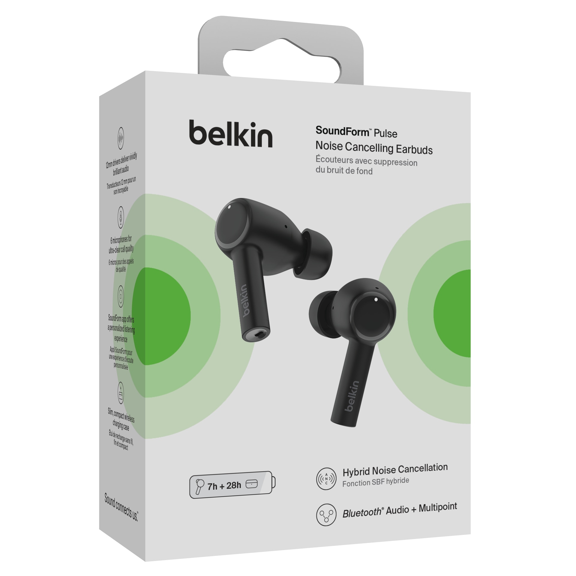 Belkin wireless In-Ear-Kopfhörer »SOUNDFORM Pulse«, Active Noise Cancelling  (ANC) ➥ 3 Jahre XXL Garantie | UNIVERSAL | In-Ear-Kopfhörer