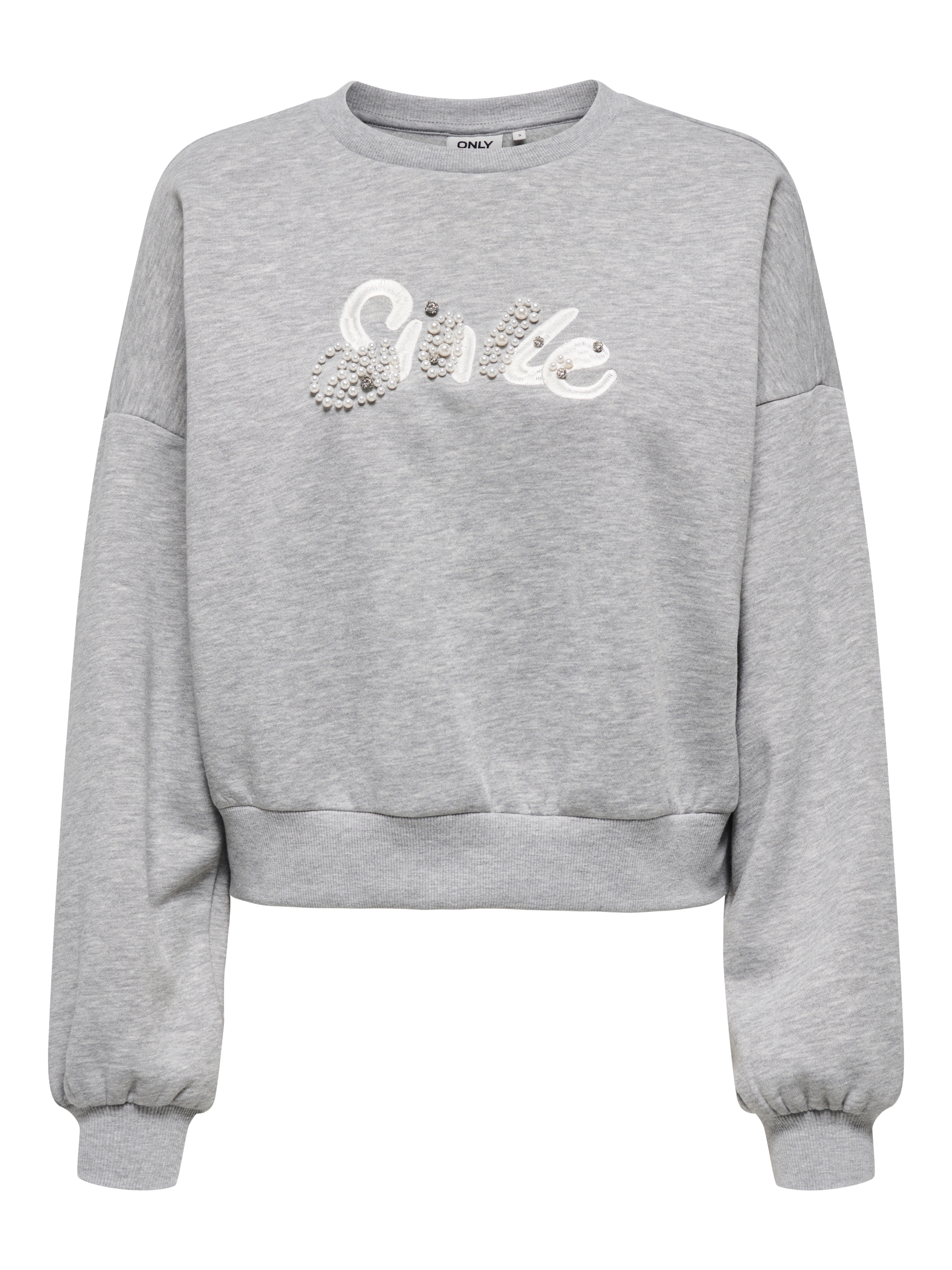 ONLY Sweatshirt »ONLALMA L/S O-NECK DETAIL BOX CC UB SWT«, mit Zierperlen
