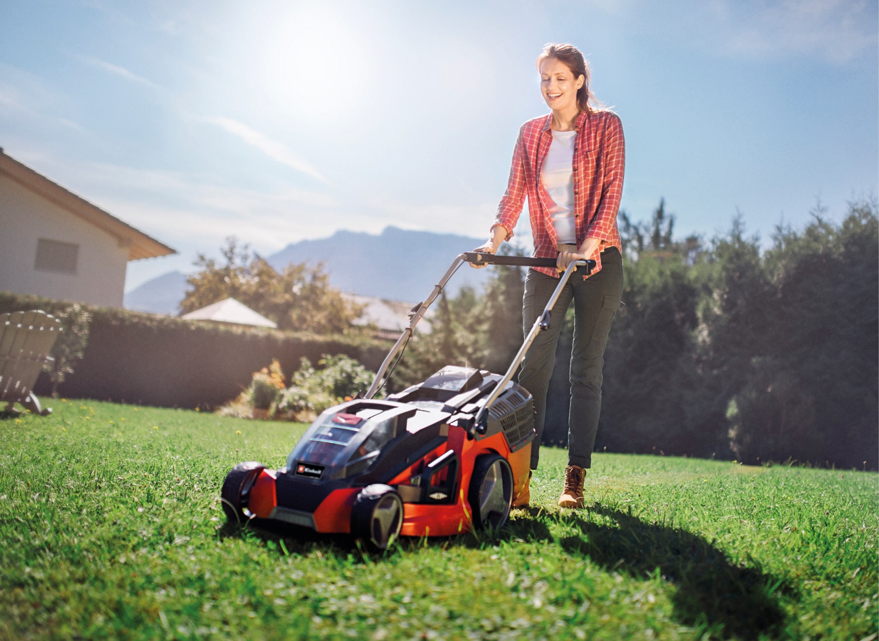 Einhell Akkurasenmäher »GE-CM 43 Li M Kit (2x4,0Ah)« mit Mulchkeil, 2 Akkus 18V/4Ah und 2 Ladegeräten