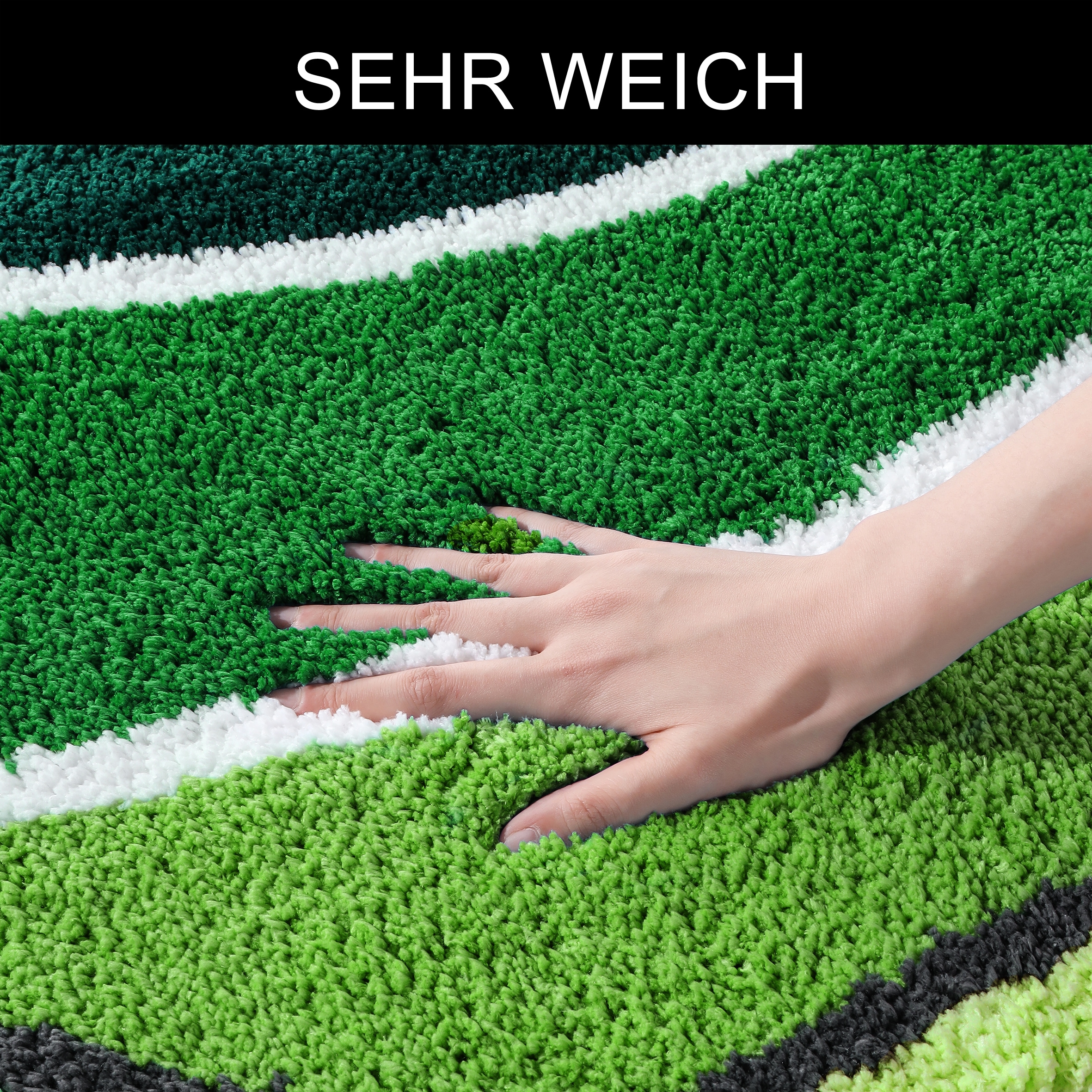 my home Badematte »Juna mit Muster, Badvorleger, Badezimmer Teppich, Duschvorleger« Höhe 20 mm rutschhemmend beschichtet strapazierfähig besonders weich, Design, Badematten, Badteppich