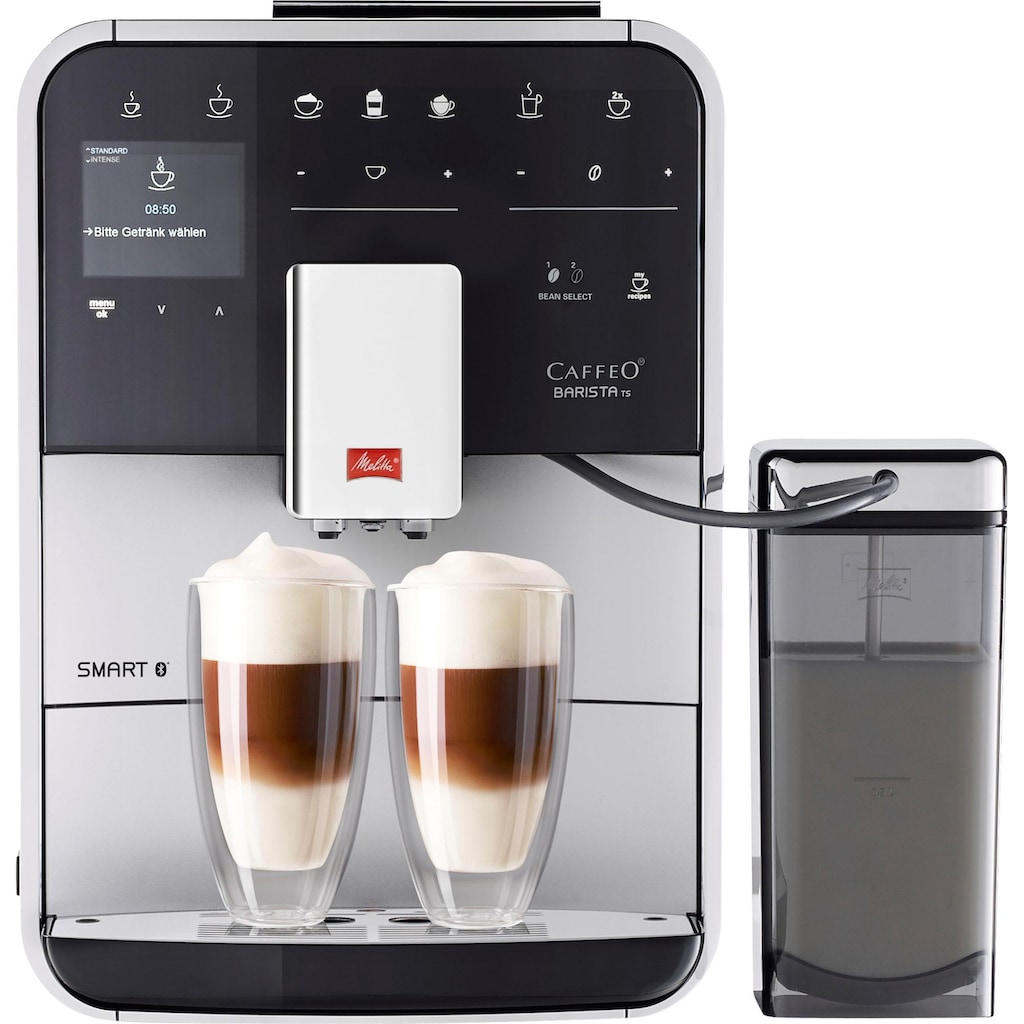 Melitta Kaffeevollautomat »Barista TS Smart® F850-101, silber«, 21 Kaffeerezepte & 8 Benutzerprofile, 2-Kammer Bohnenbehälter