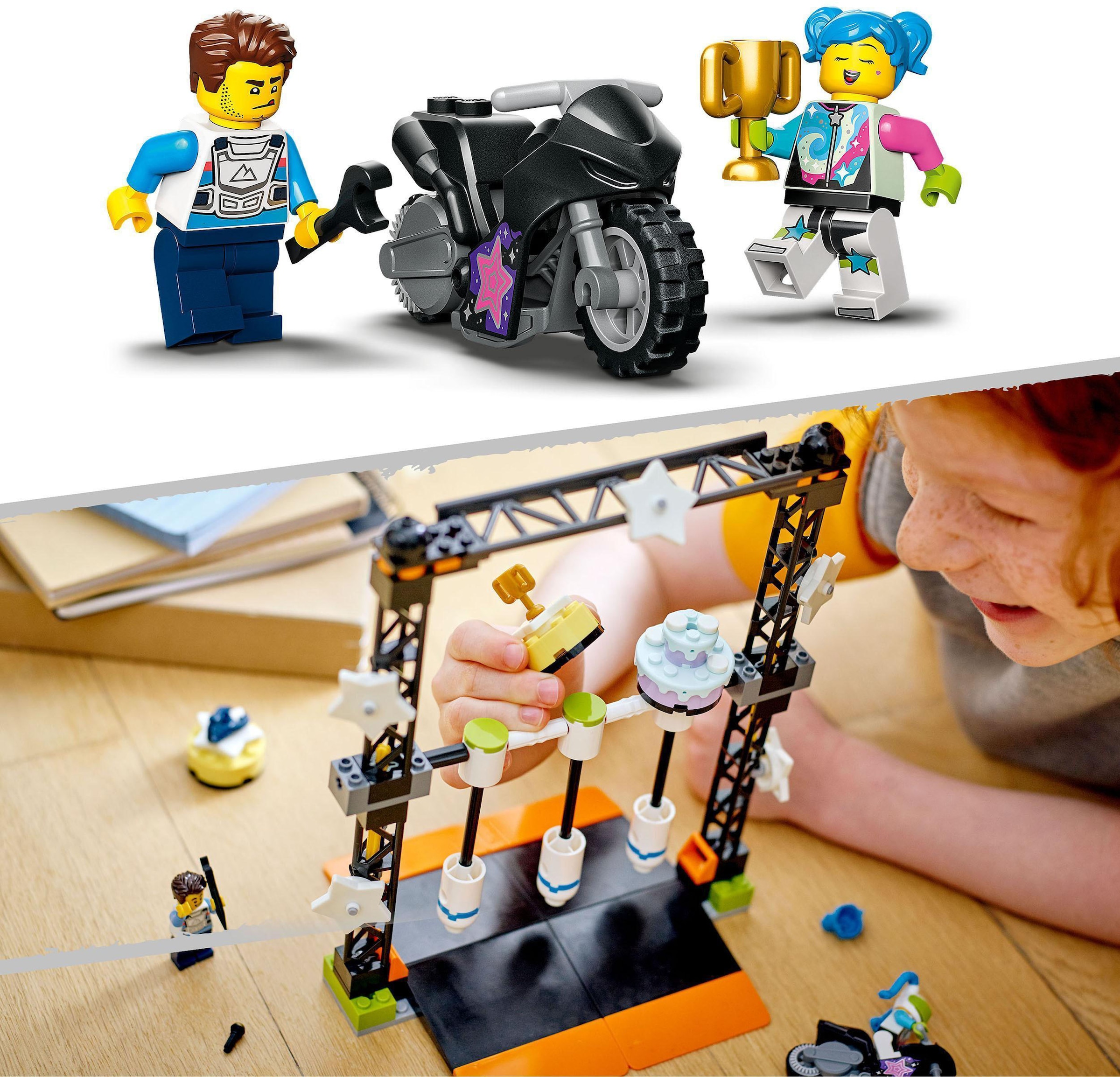 LEGO® Konstruktionsspielsteine »Umstoß-Stuntchallenge (60341), LEGO® City Stuntz«, (117 St.)