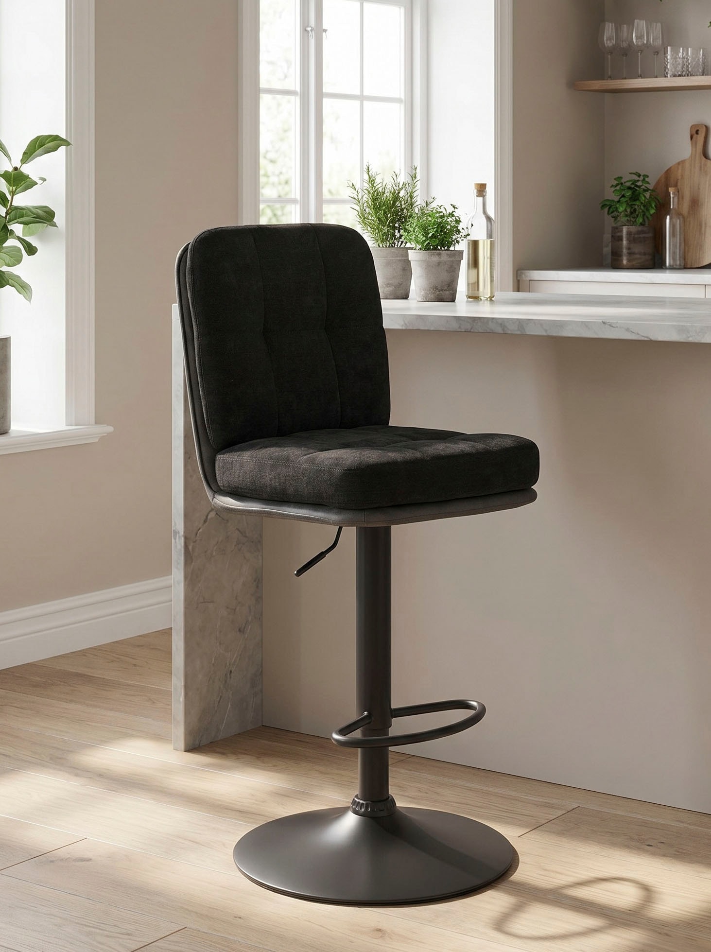 HELA Barhocker »VILA« Set, 2 Stk. tlg. 360° drehbar, höhenverstellbar, Materialkombi