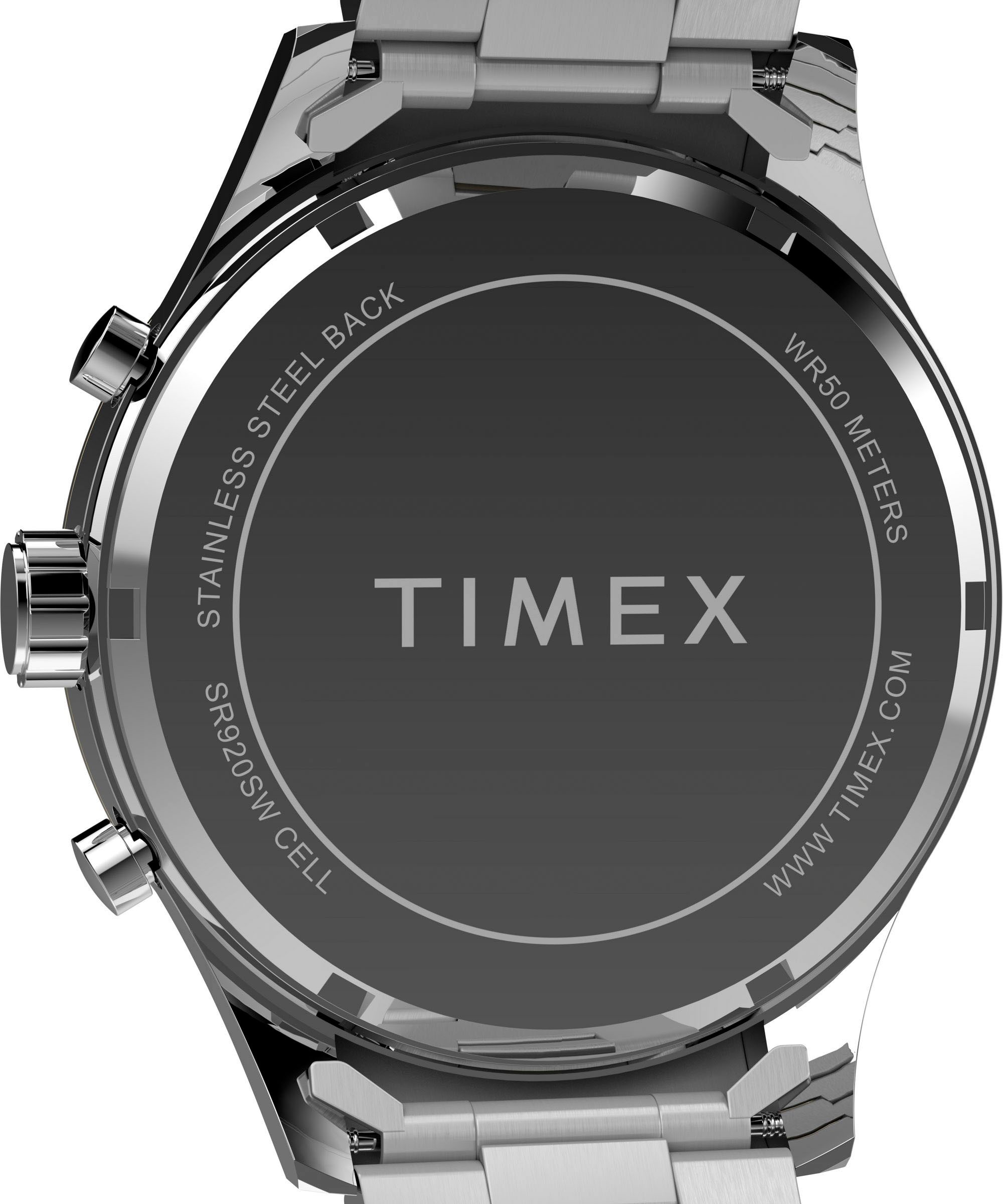Timex Chronograph »DRESS CHRONO« Quarzuhr, Armbanduhr, Herrenuhr,Edelstahlarmband,Stoppfunktion,Tag