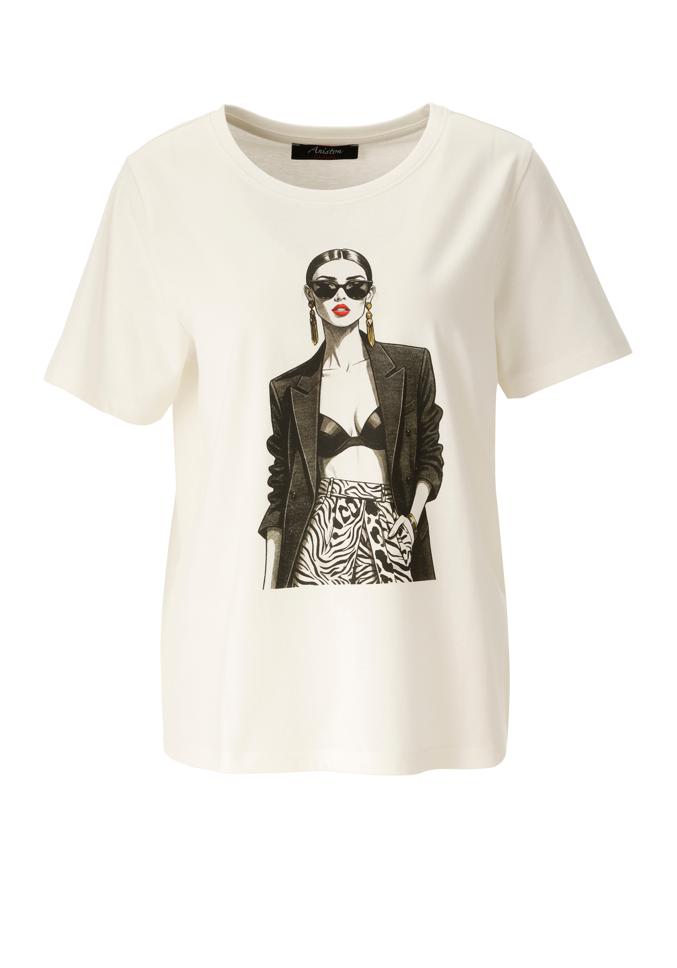 Aniston CASUAL T-Shirt mit "stylischem" Frontdruck - NEUE KOLLEKTION