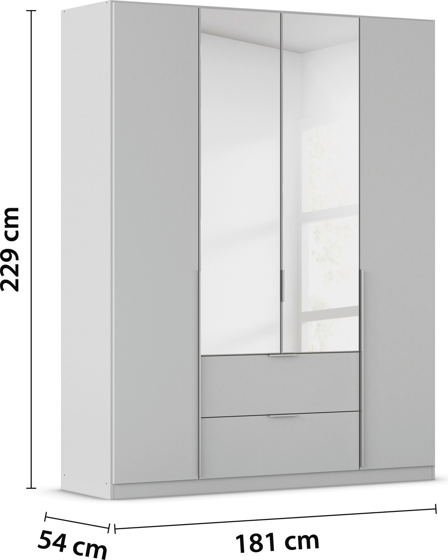 rauch Drehtürenschrank »Kleiderschrank Schrank Garderobe AGORDO mit Dekor- oder Hochglanzfront«, mit Außenschubkästen, in 6 Breiten und 2 Höhen MADE IN GERMANY