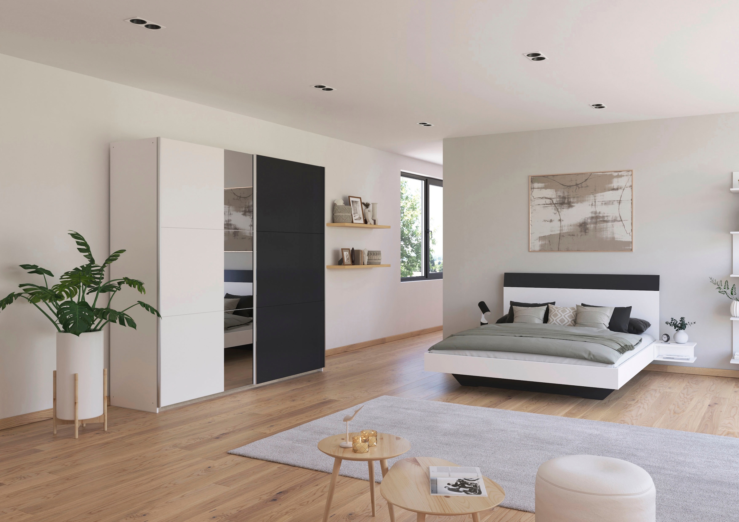 rauch Schlafzimmer-Set »Monza«, mit Schwebetürenschrank Breite 218 cm, Bettanlage in 2 Breiten