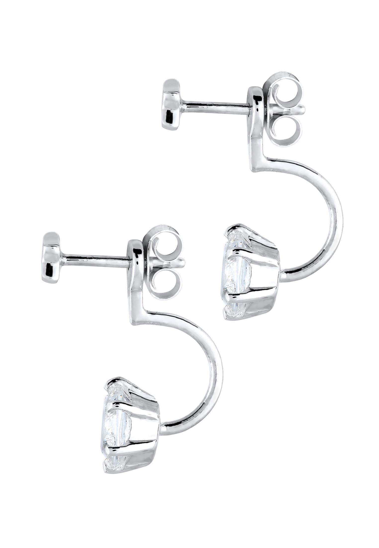 Elli Paar Ohrstecker »Ohrringe Front-Back Sterne Kristalle 925 Silber«