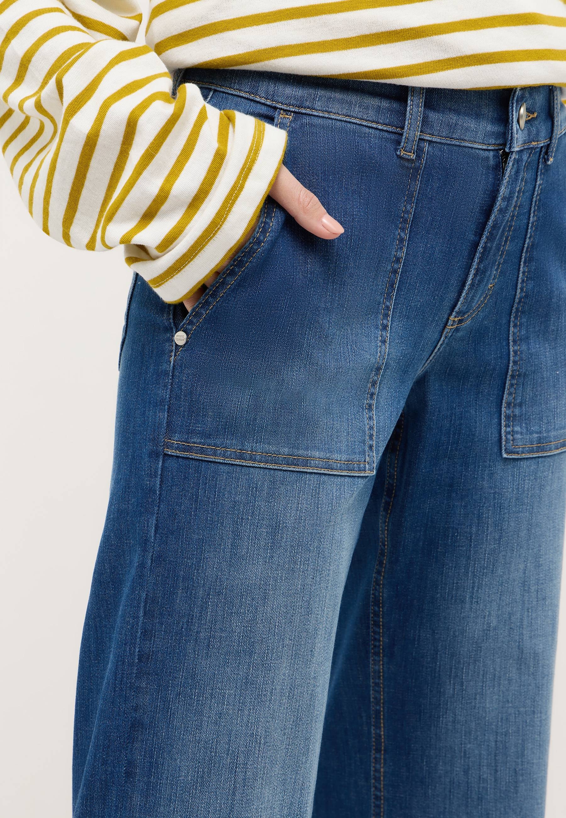 ANGELS Relax-fit-Jeans »LIZ WORKER« mit großen Vordertaschen und Fade-Out Effekten