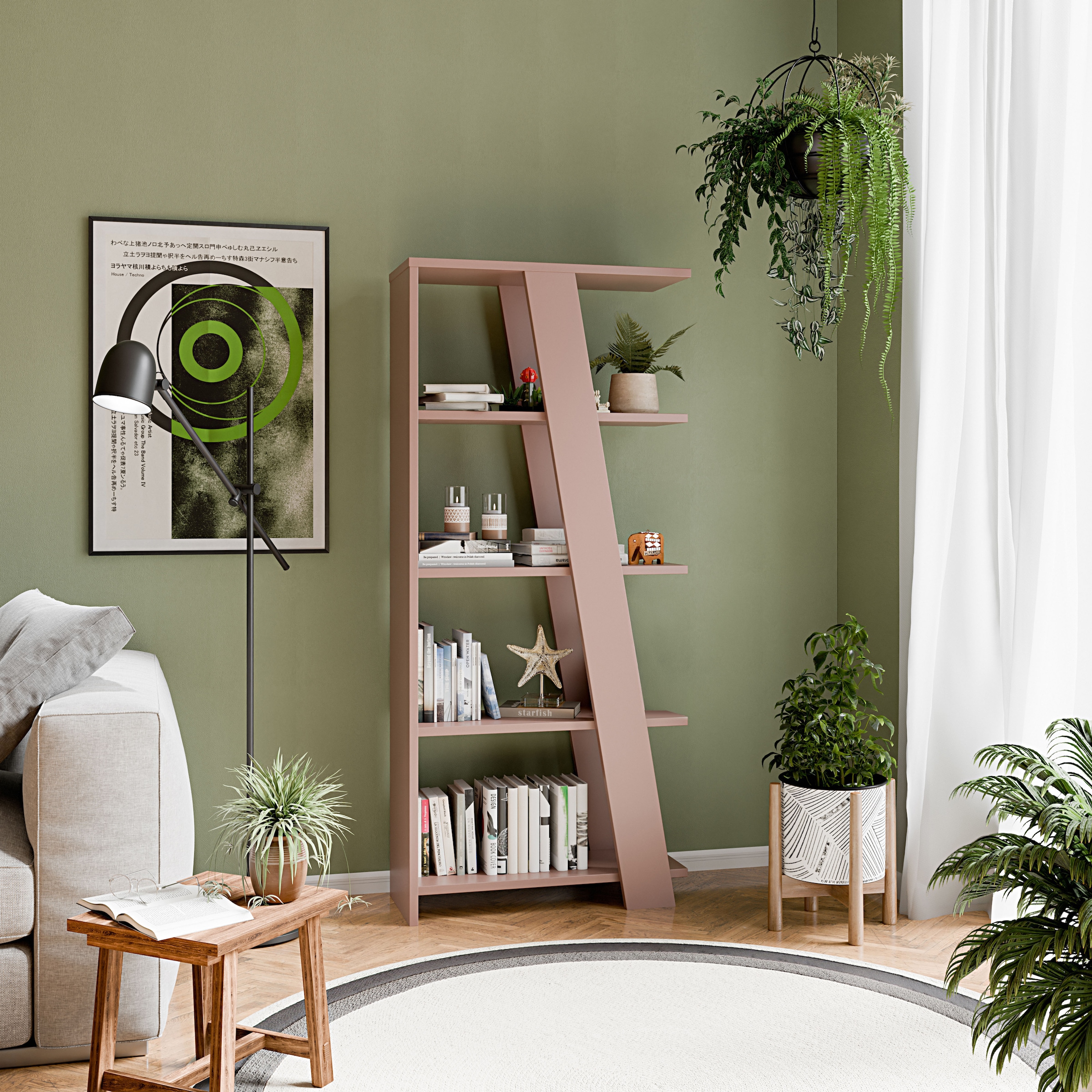 FORTE Standregal »Standregal, 4 Ablageböden, Höhe 161 cm« B/H/T 72/161/29,6 cm verschiedene Dekore