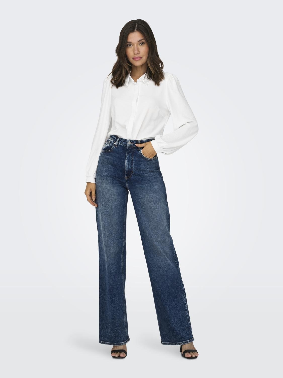 ONLY Hemdbluse »ONLMETTE PEARL LS SHIRT WVN« Kunstfaser, regular fit