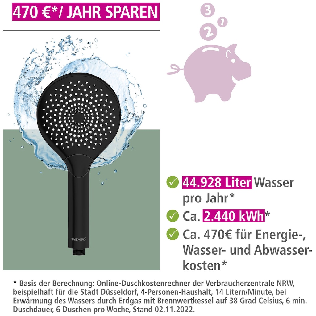 WENKO Handbrause »Watersaving«, (1 tlg.)