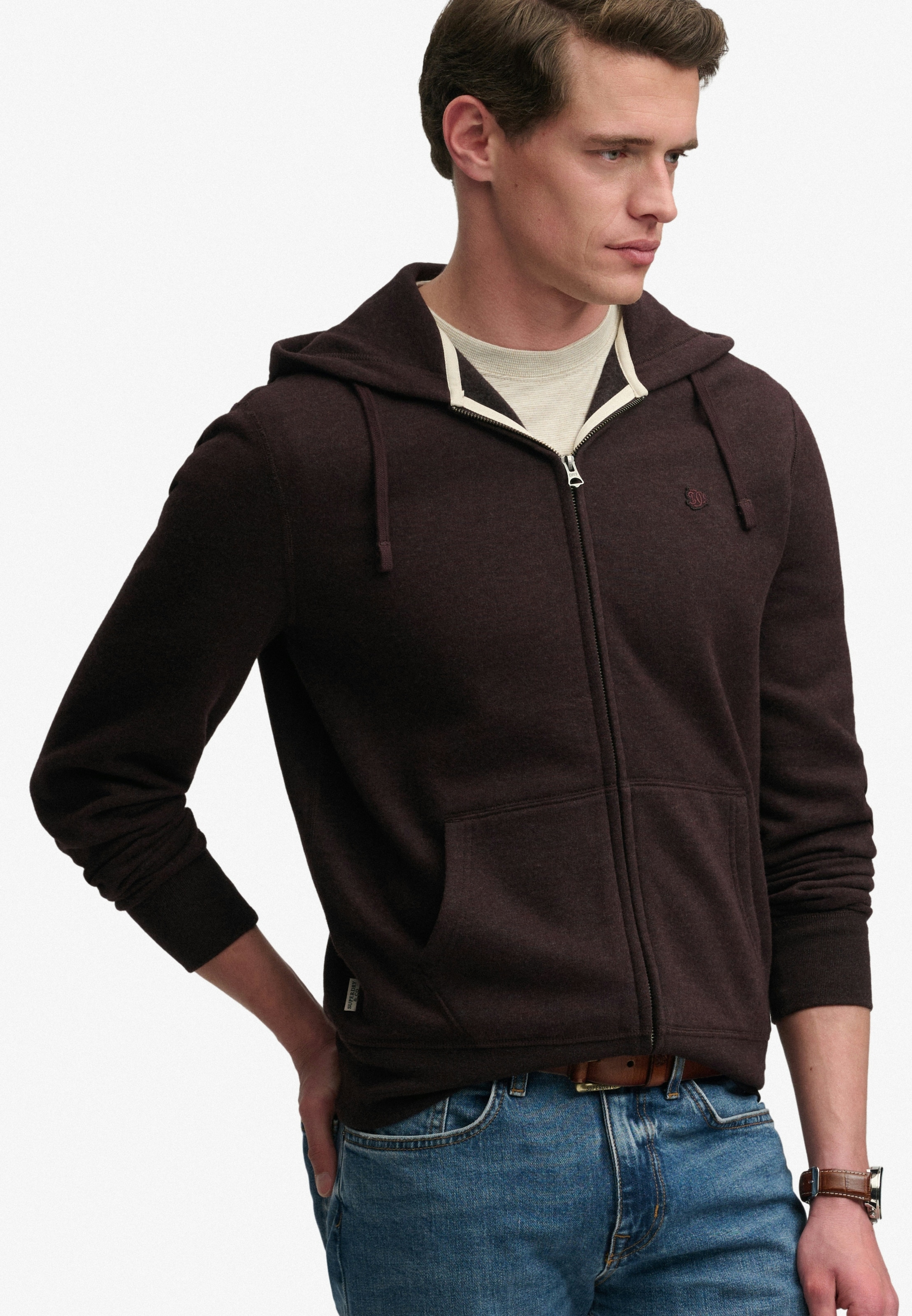 Superdry Kapuzensweatjacke »ESSENTIAL SDCO LOGO ZIPHOOD« Baumwollmischung, regular fit