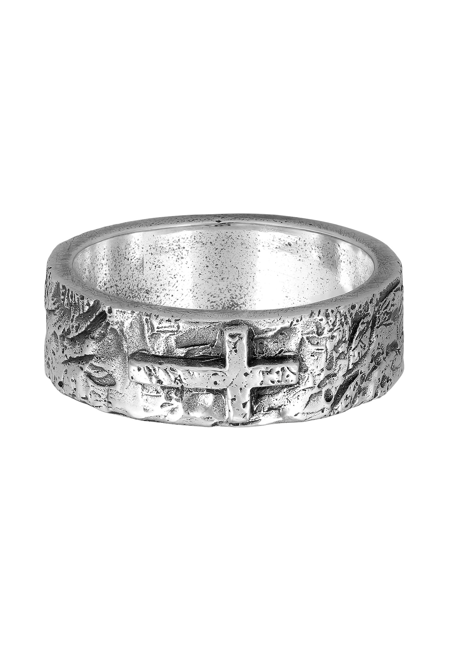 HAZE & GLORY Silberring »Ring Bandring Kreuz 925 Silber«
