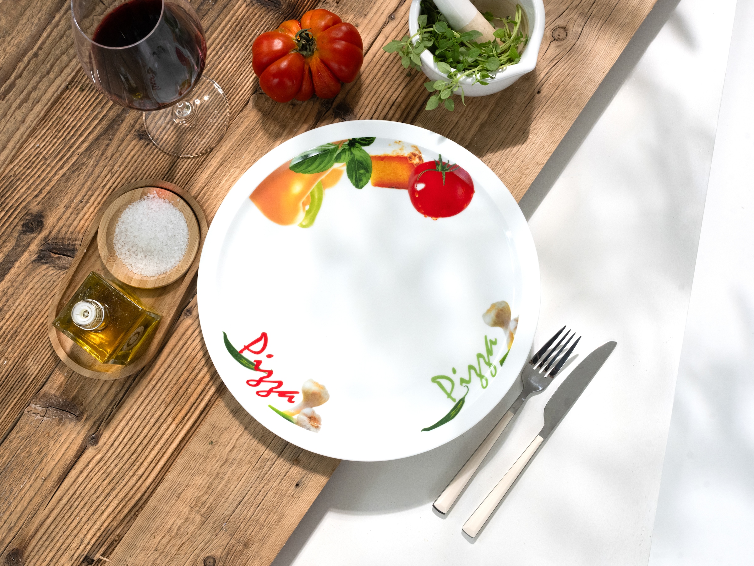 CreaTable Pizzateller »Milano Pizza, Teller Set, 4-tlg.« Italienische Eleganz, Vielseitig einsetzbar