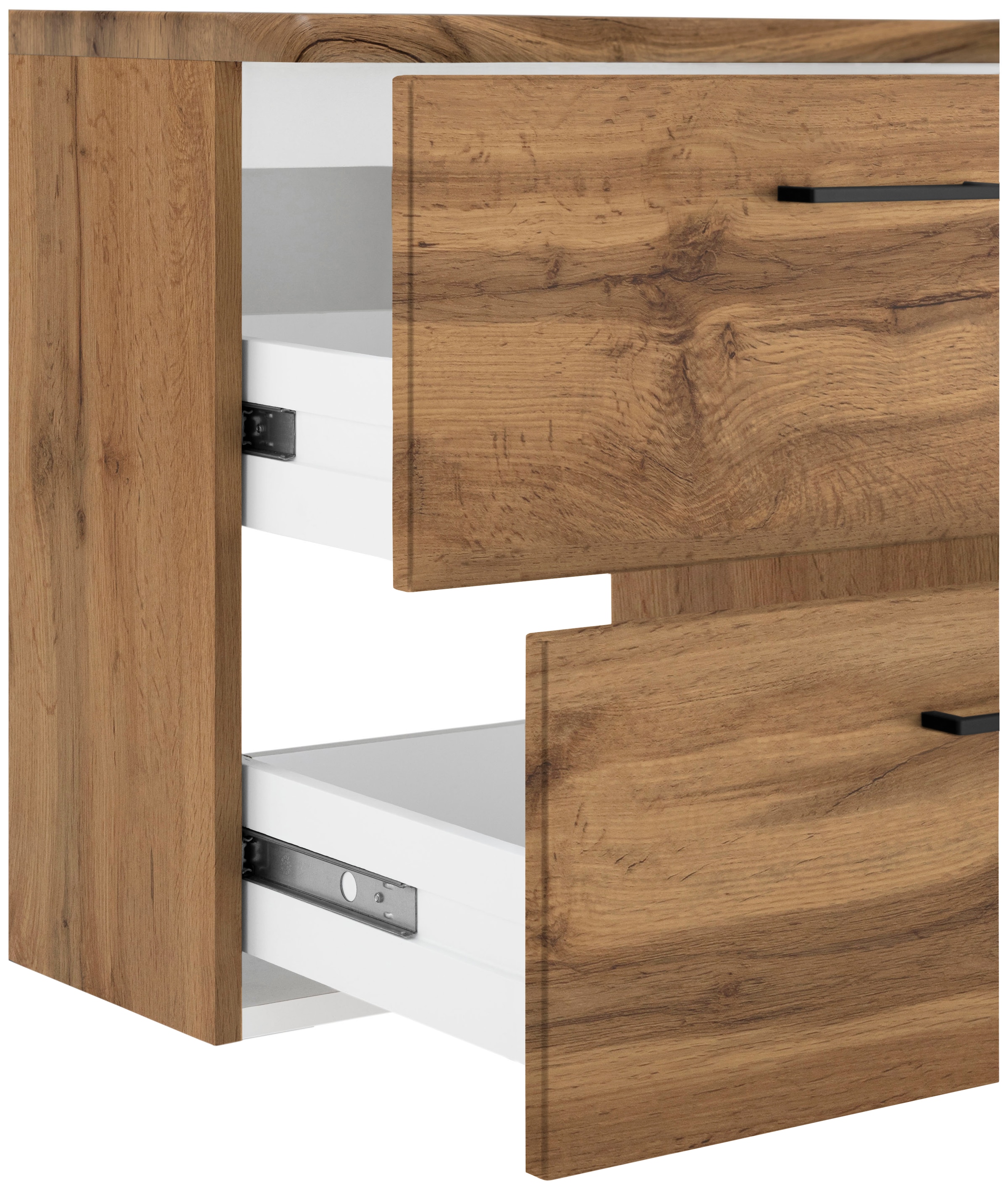 welltime Waschtisch »Trento in verschiedenen Ausführungen inkl. Waschbecken« Badmöbel in Breite 60 cm, Badschrank Waschplatz mit 2 Schubladen