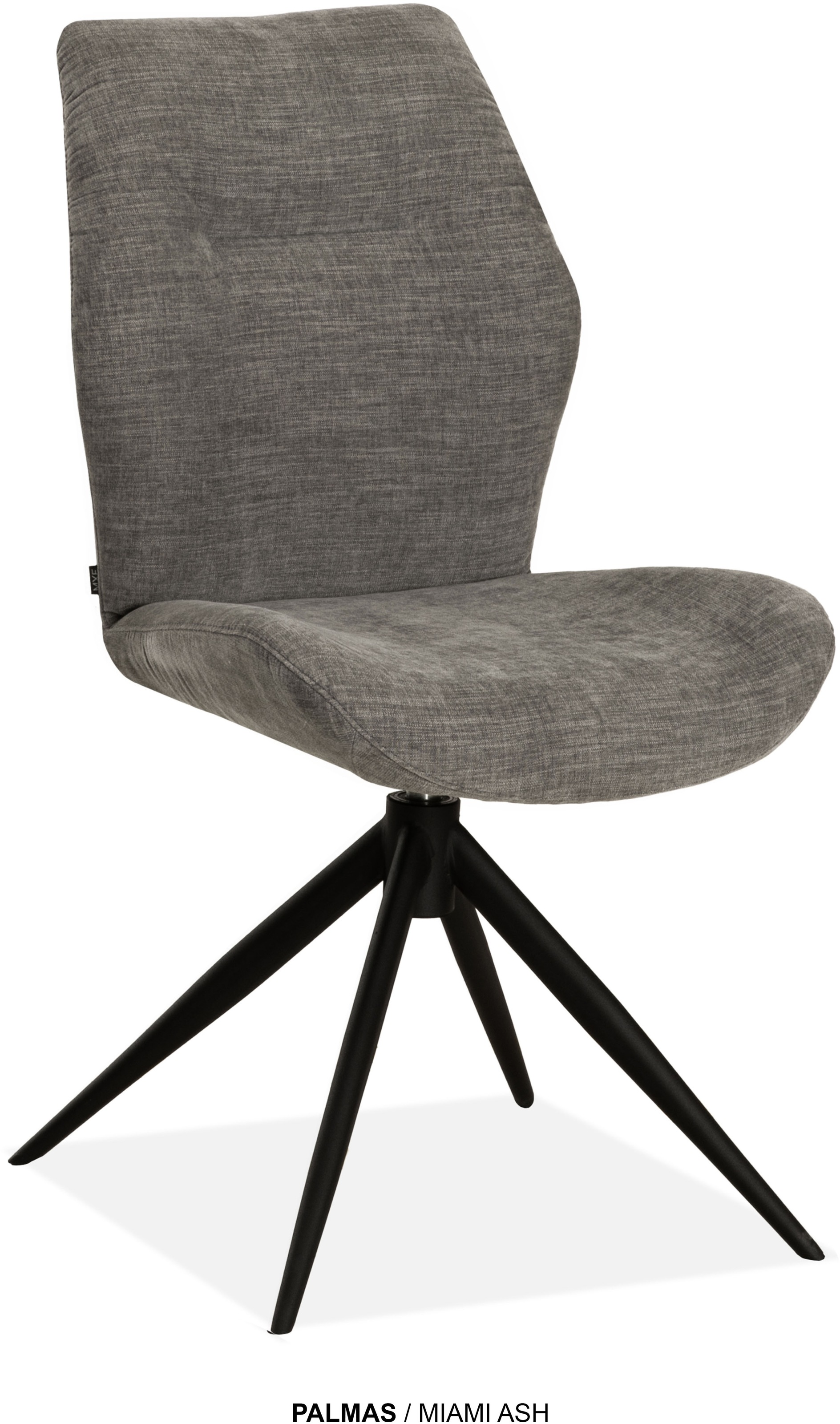 OMG Design, Esszimmerstuhl »Palmas« (Set) 1 Stk.Drehstuhl mit auto-return, Moderner Bezug, Ash + Schwarz + Ash, Polyester,