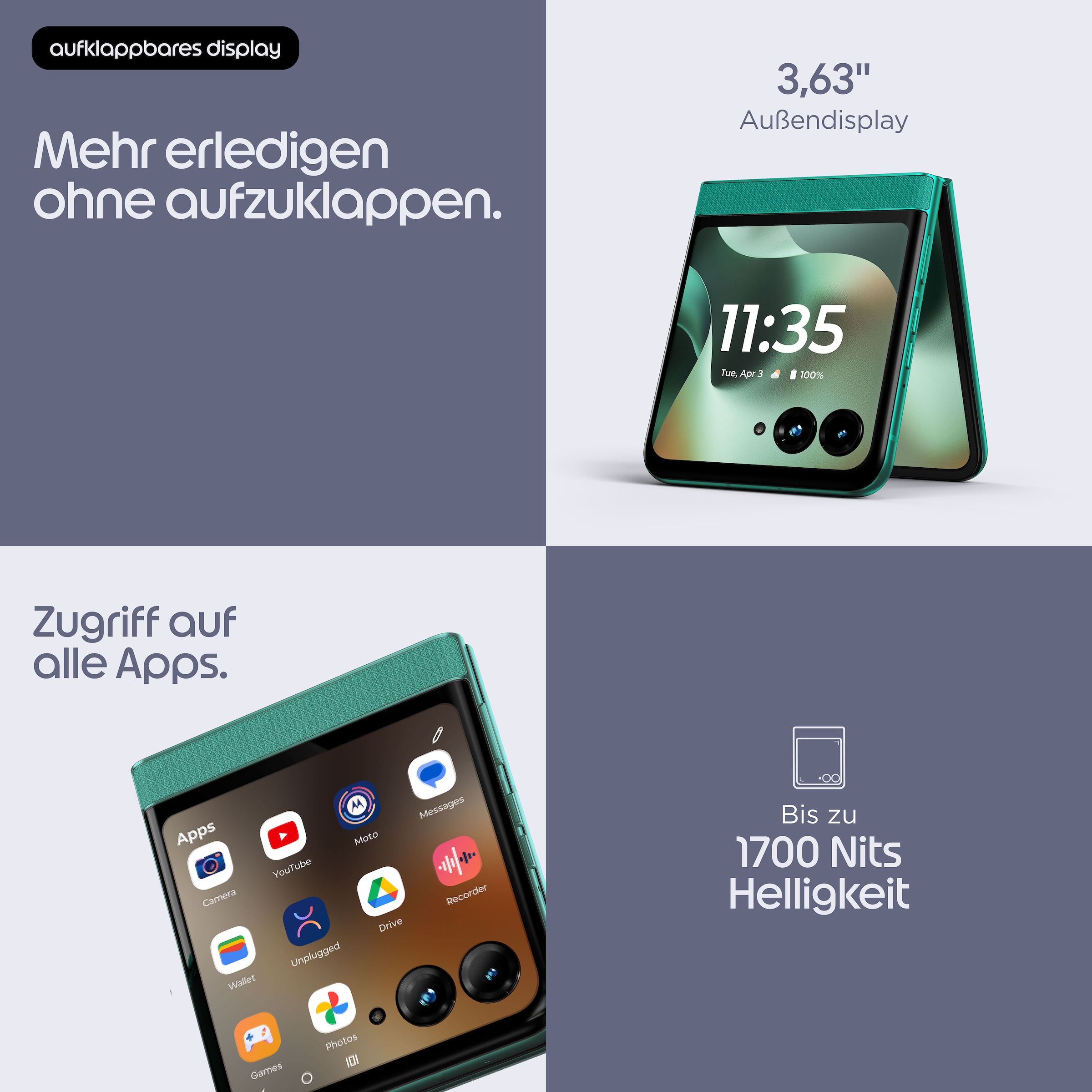 Motorola Smartphone »razr 70« PANTONE® Sporting Green