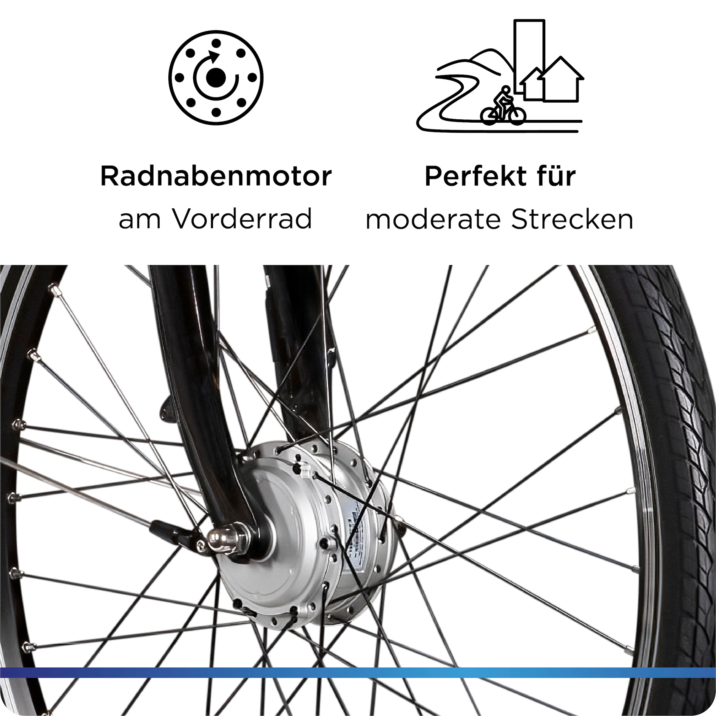 Zündapp »Z510« 3 Gang Shimano Nexus  SC-3C41 Schaltwerk Nabenschaltung Frontmotor 250 W Pedelec, Elektrofahrrad für Damen u. Herren