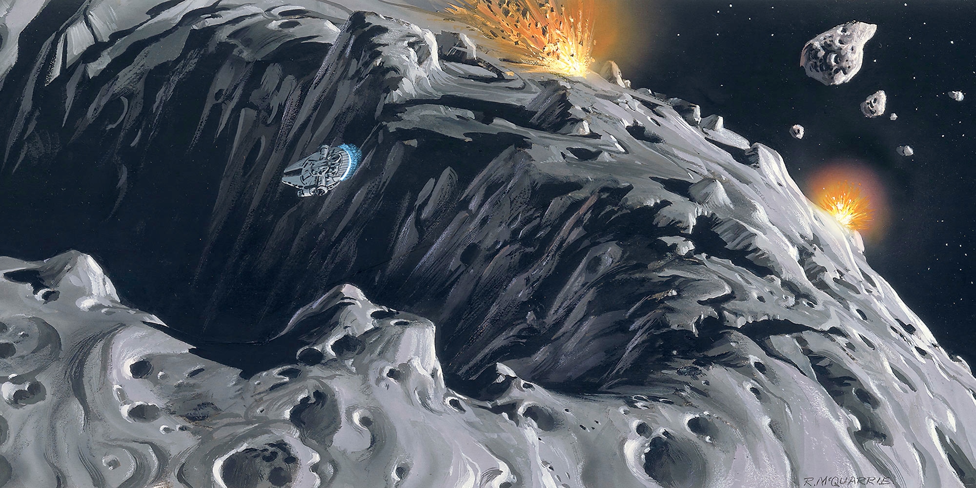 Komar Vliestapete »Star Wars Classic RMQ Asteroid«, 500x250 cm (Breite x Höhe)