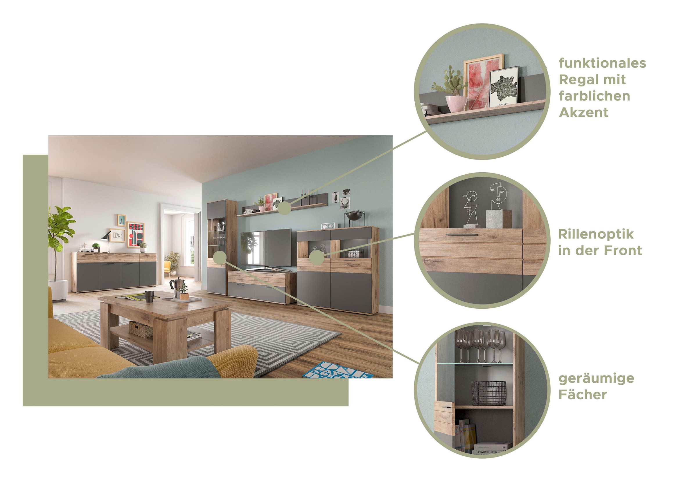 Home affaire Lowboard »Riga« Breote 130 cm