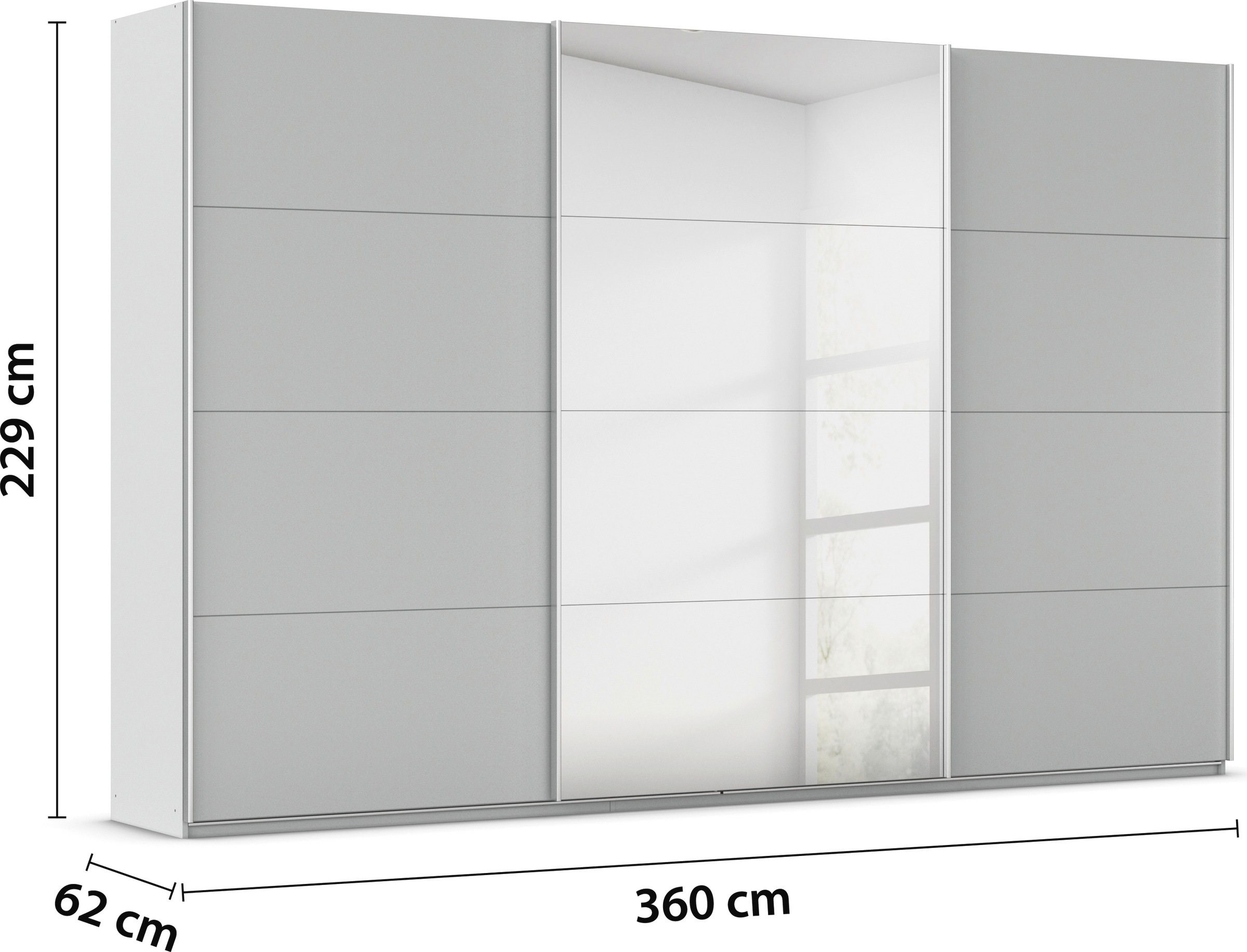 rauch Schwebetürenschrank »Kleiderschrank Schrank Garderobe AGORDO«, Top Innenausstattung, in 4 Breiten und 2 Höhen MADE IN GERMANY