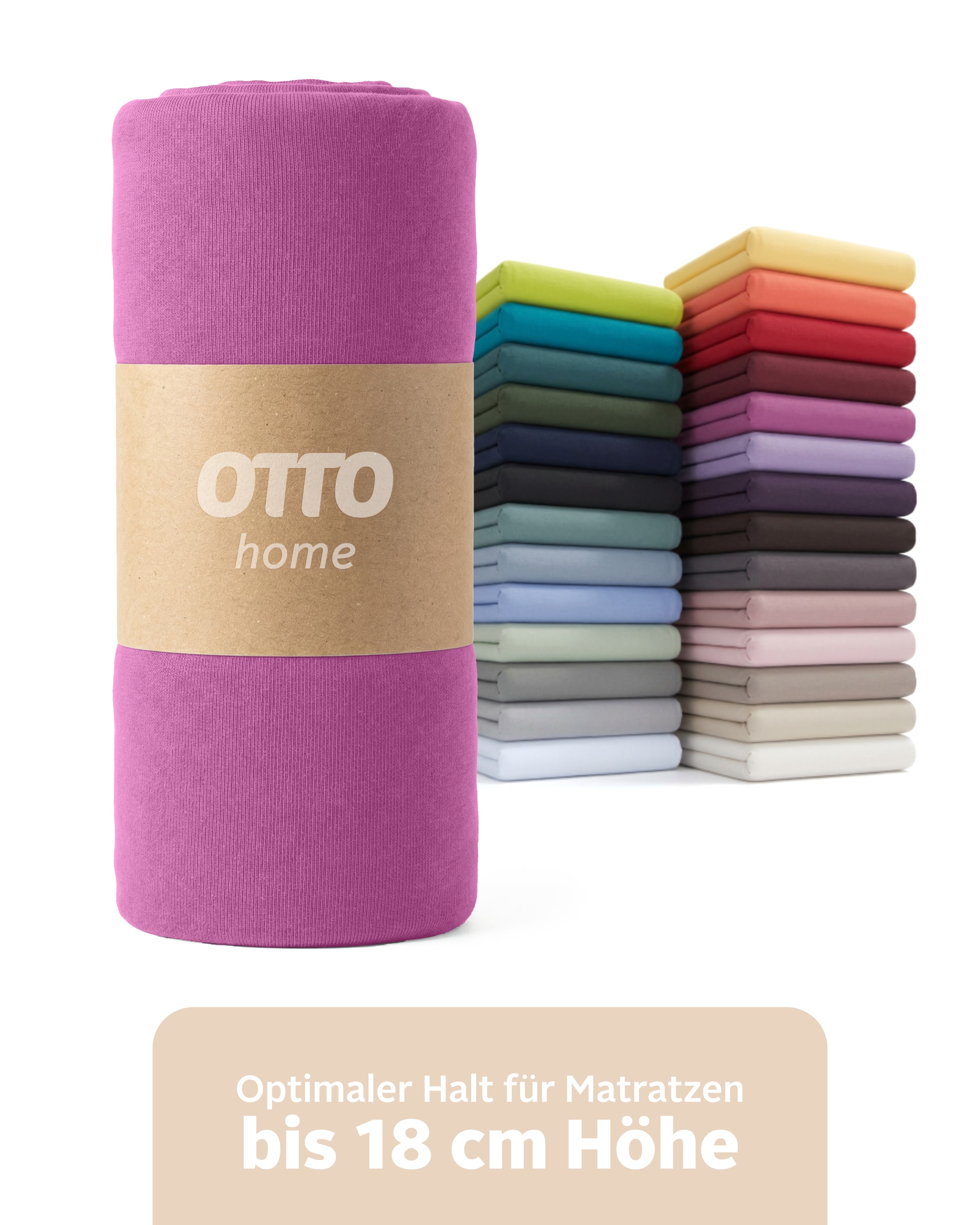 OTTO home Spannbettlaken "PHYSALIS in BASIC und PREMIUM Qualität, 100% Baumwolle" für Matratzen bis 18 cm Höhe, Bettlaken, Spannbetttuch, pflegeleicht