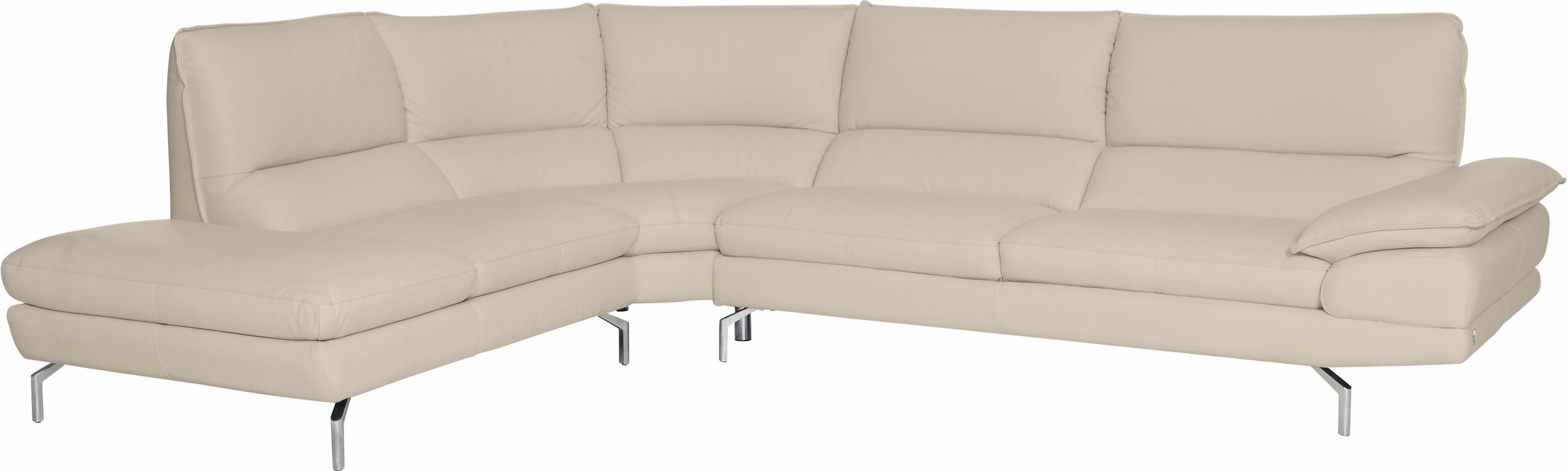 CALIA ITALIA Ecksofa »Dave, italienisches Designsofa L-Form, erstklassiger Sitzkomfort«, Ottomane wahlweise links oder rechts, in zwei tollen Lederqualitäten