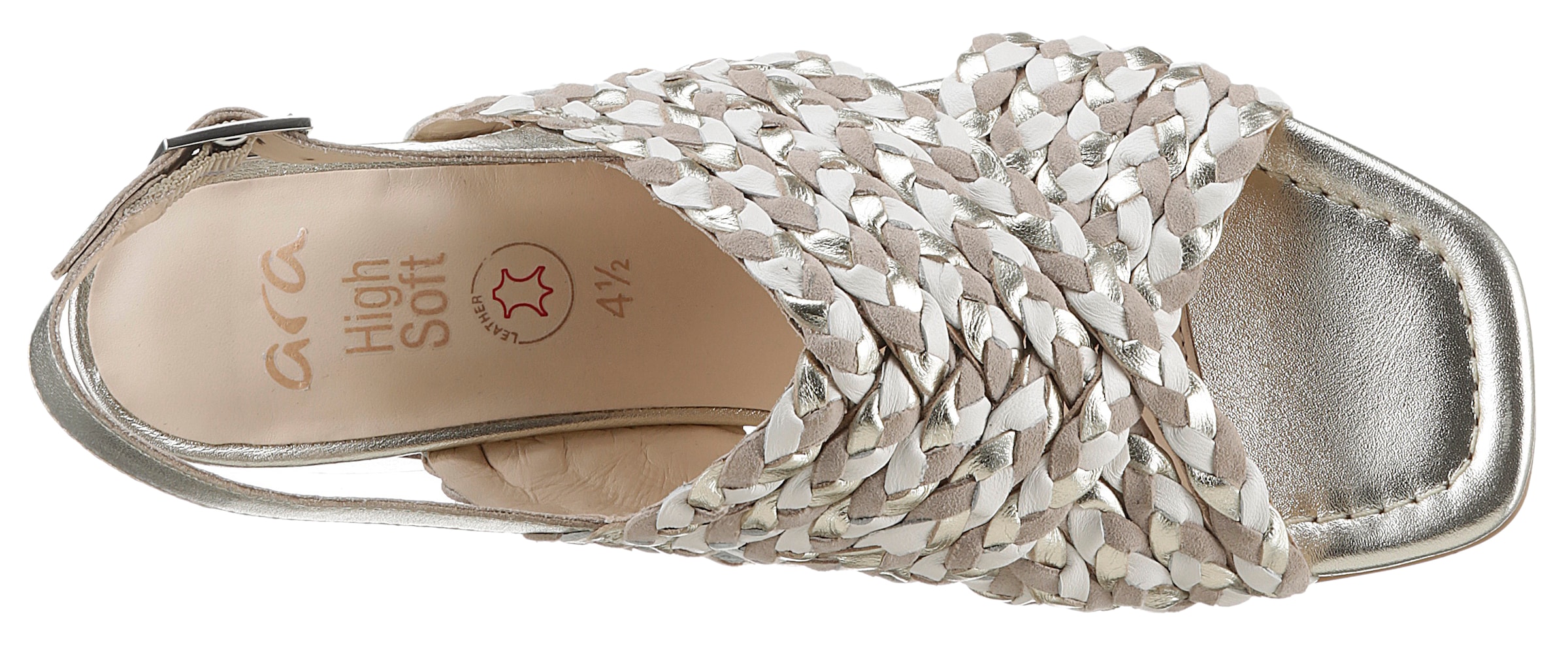 Ara Sandalette »BRIGHTON«, Sommerschuh, Sandale, Blockabsatz, in Flecht-Optik, Bequemweite G