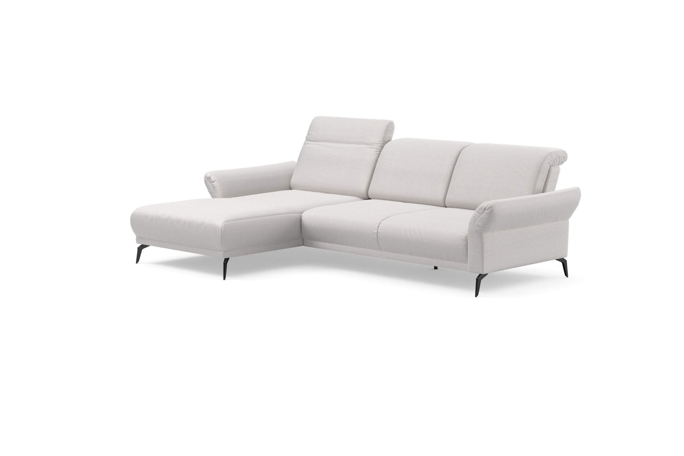 INOSIGN Ecksofa »Coco L-Form«, Sitztiefen-, Arm- und Kopfteilverstellung, Cord-Bezug, Fußhöhe 15 cm