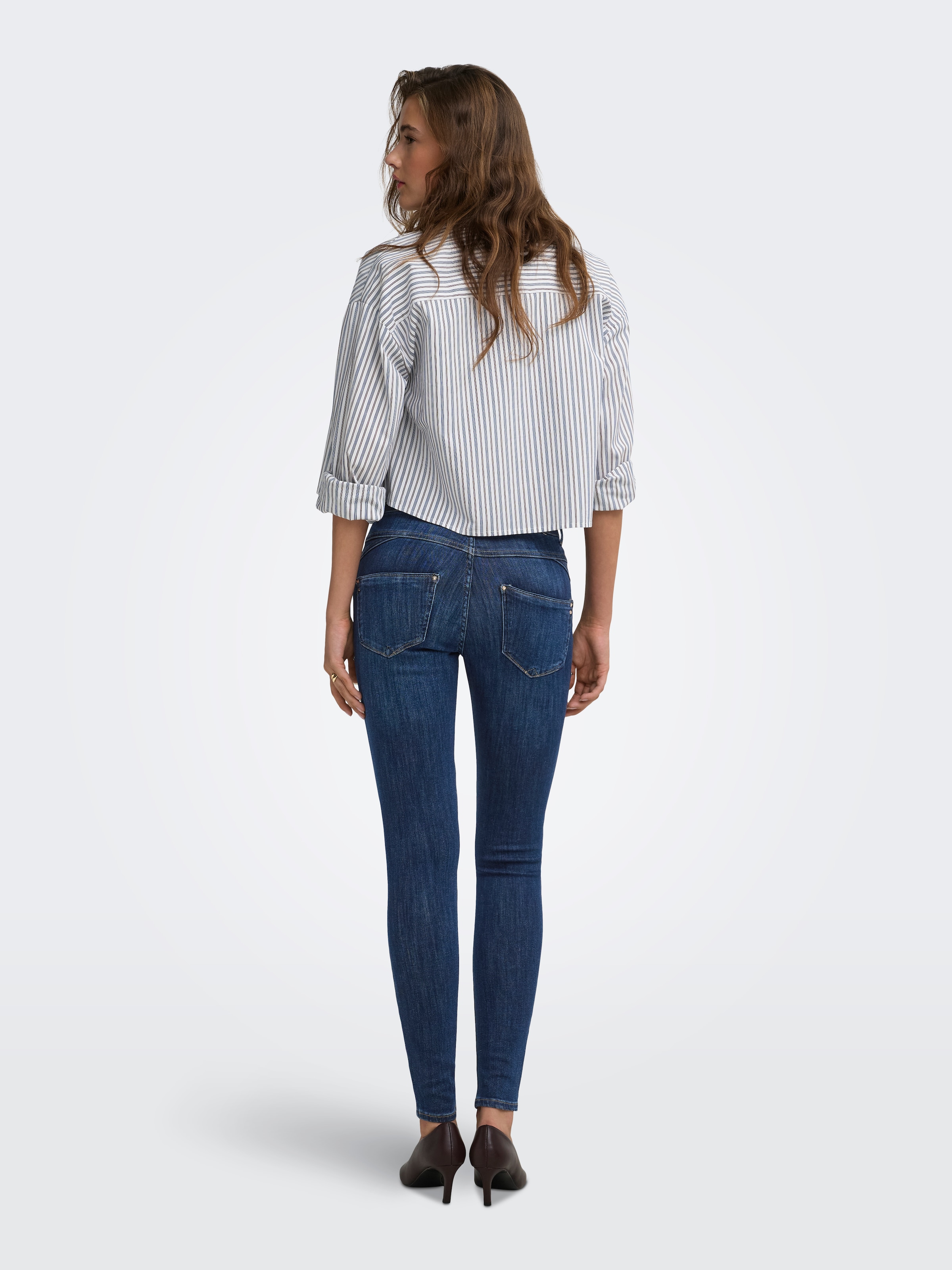 ONLY Skinny-fit-Jeans »ONLPOWER MID PUSH UP DET SK DNM« Baumwollmischung