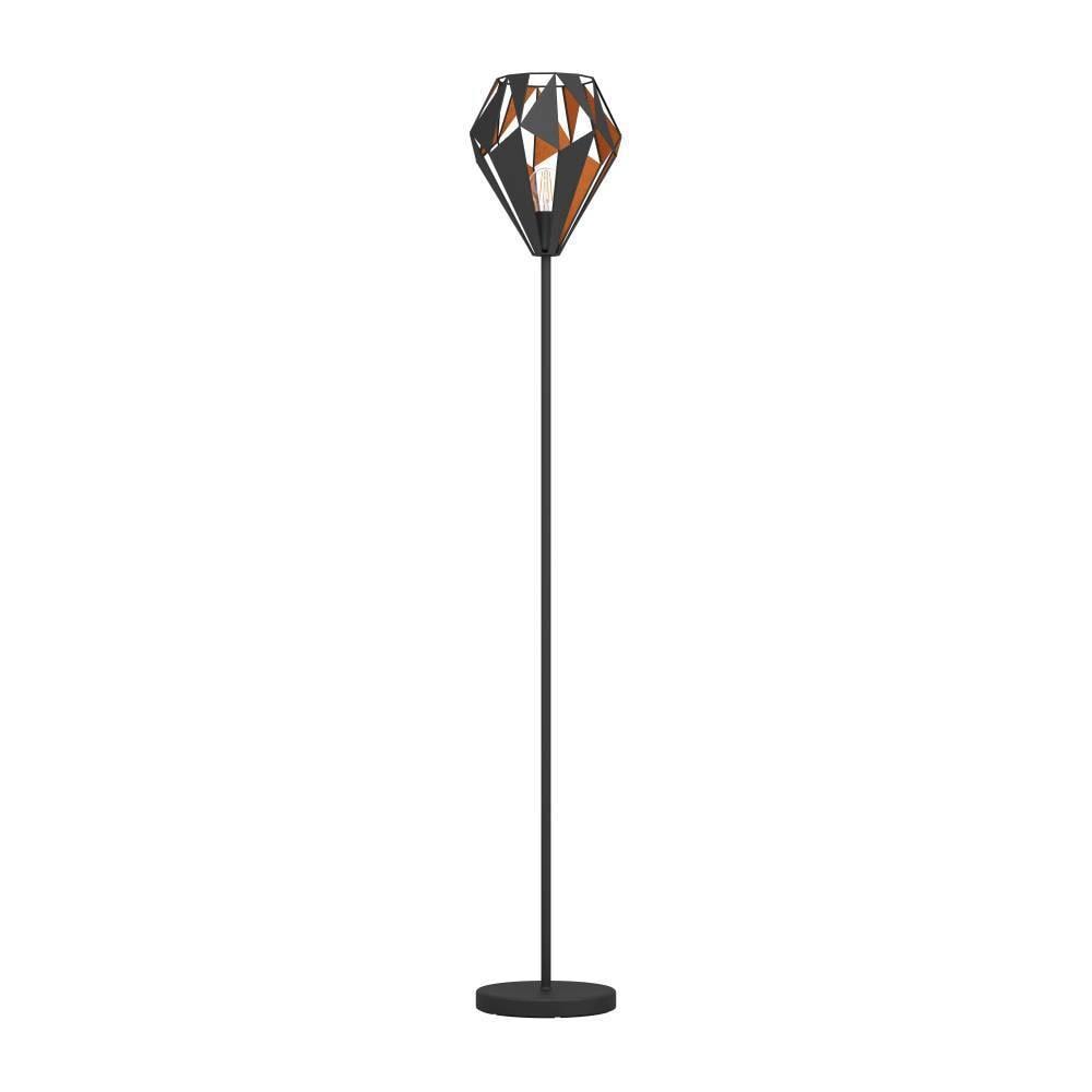 EGLO Stehlampe »CARLTON 1«, 1 flammig, Leuchtmittel E27 | ohne Leuchtmittel, Vintage Stehleuchte, Metall in Schwarz und Kupfer, Retro, E27 Fassung