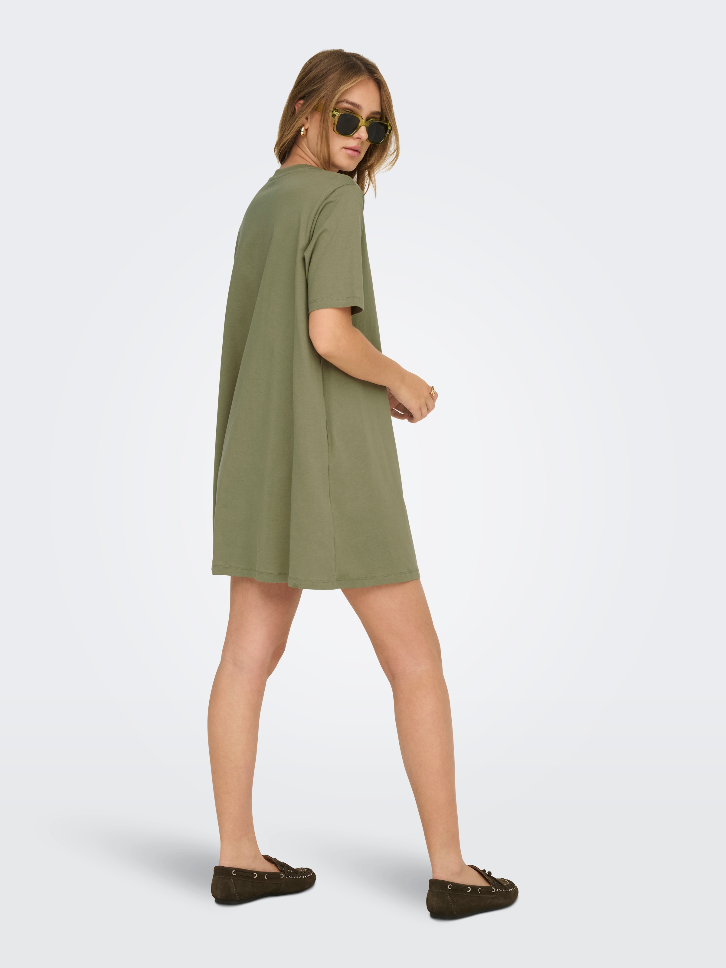 ONLY Minikleid »ONLMARA S/S POCKET DRESS JRS NOOS« Baumwolle, oversize, Rundhals