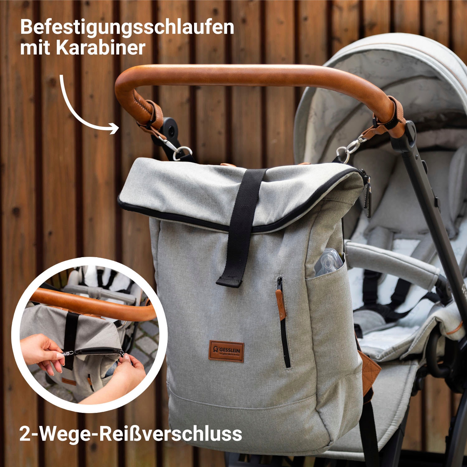 Gesslein Wickelrucksack »N°6, dark oliv«, Made in Germany