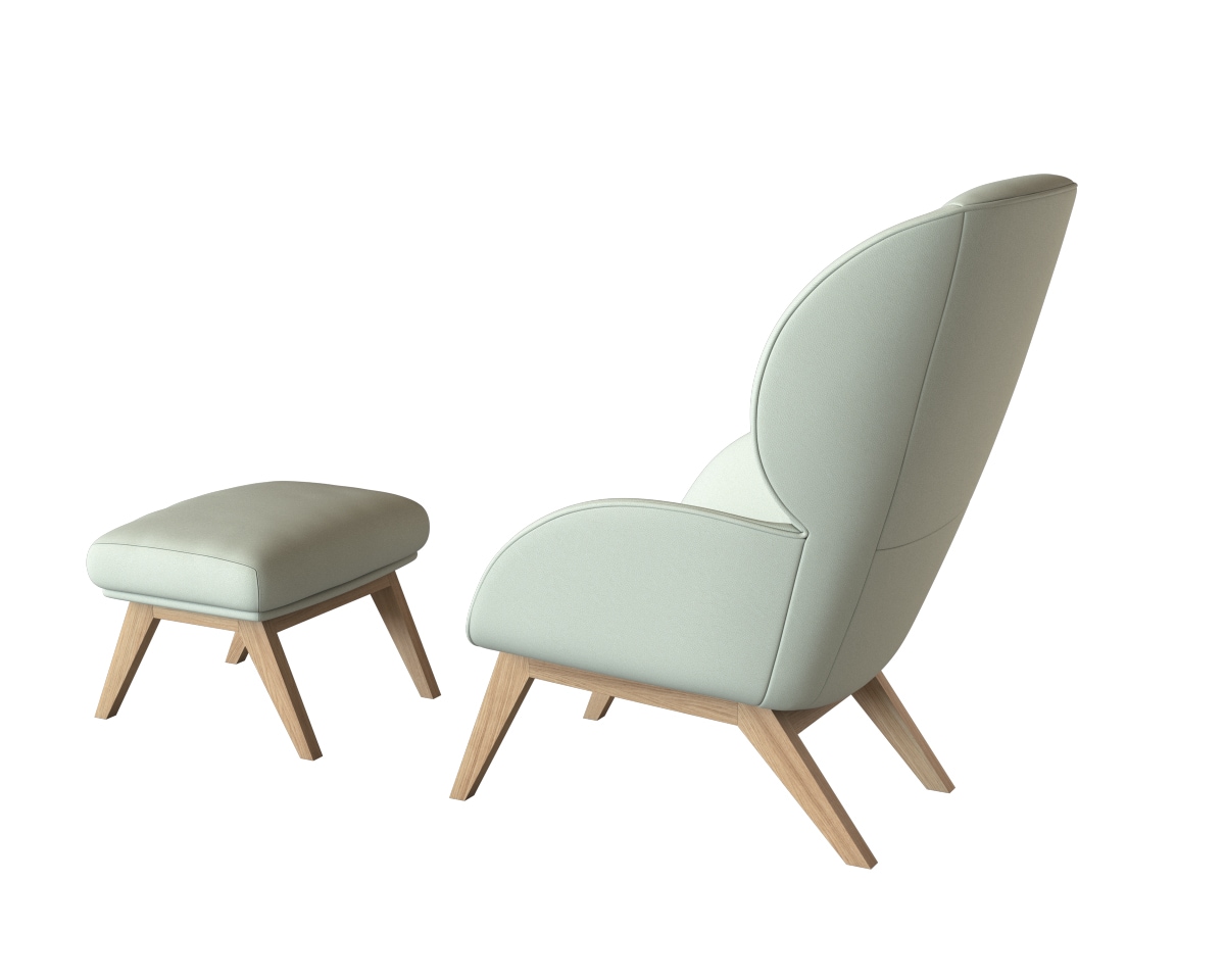 FLEXLUX Ohrensessel »Adria«, Stil & Komfort, organische Form, Fuß Eiche