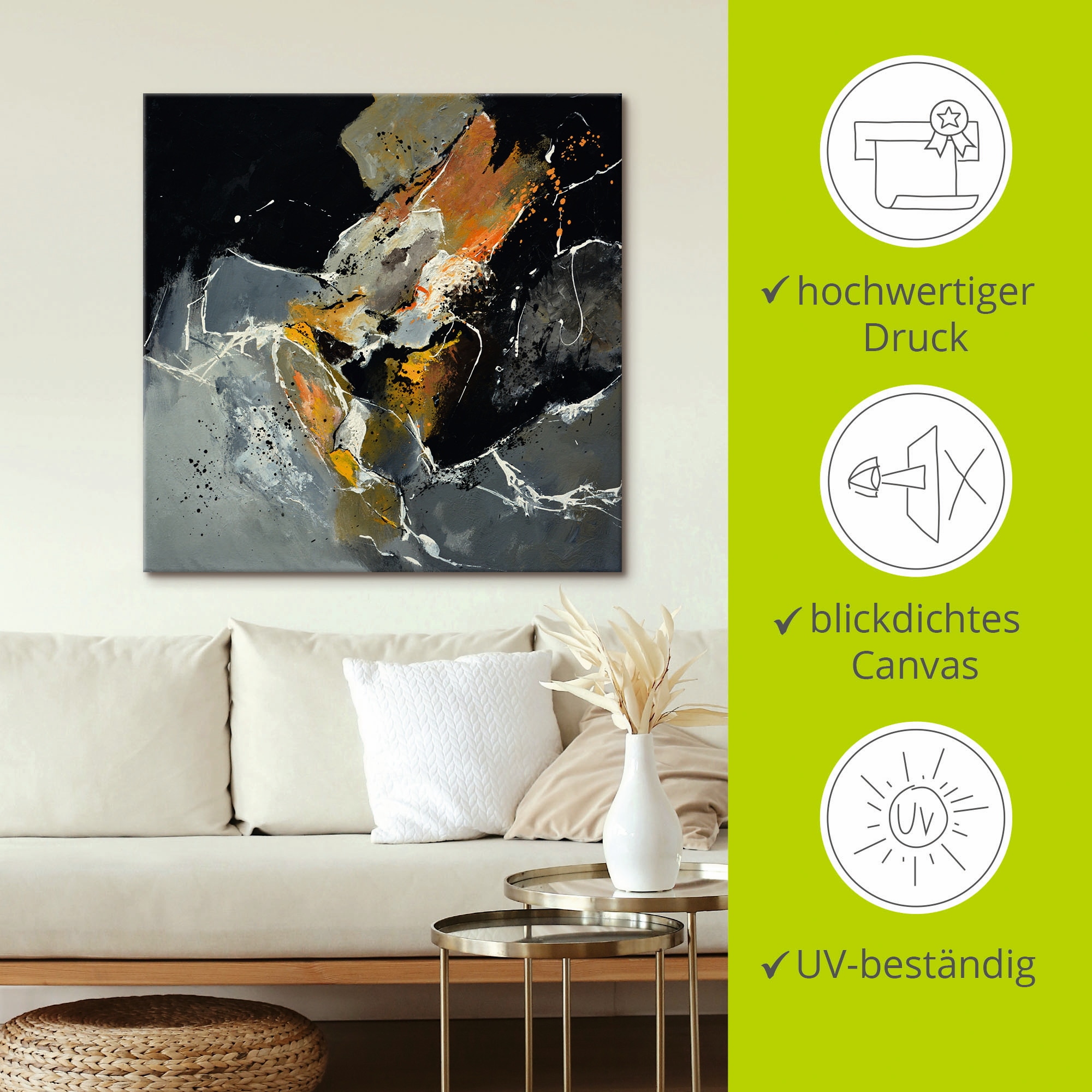 Artland Leinwandbild »Abstrakt XV« Gegenstandslos 1 Stk. tlg. auf Holzrahmen gespannt