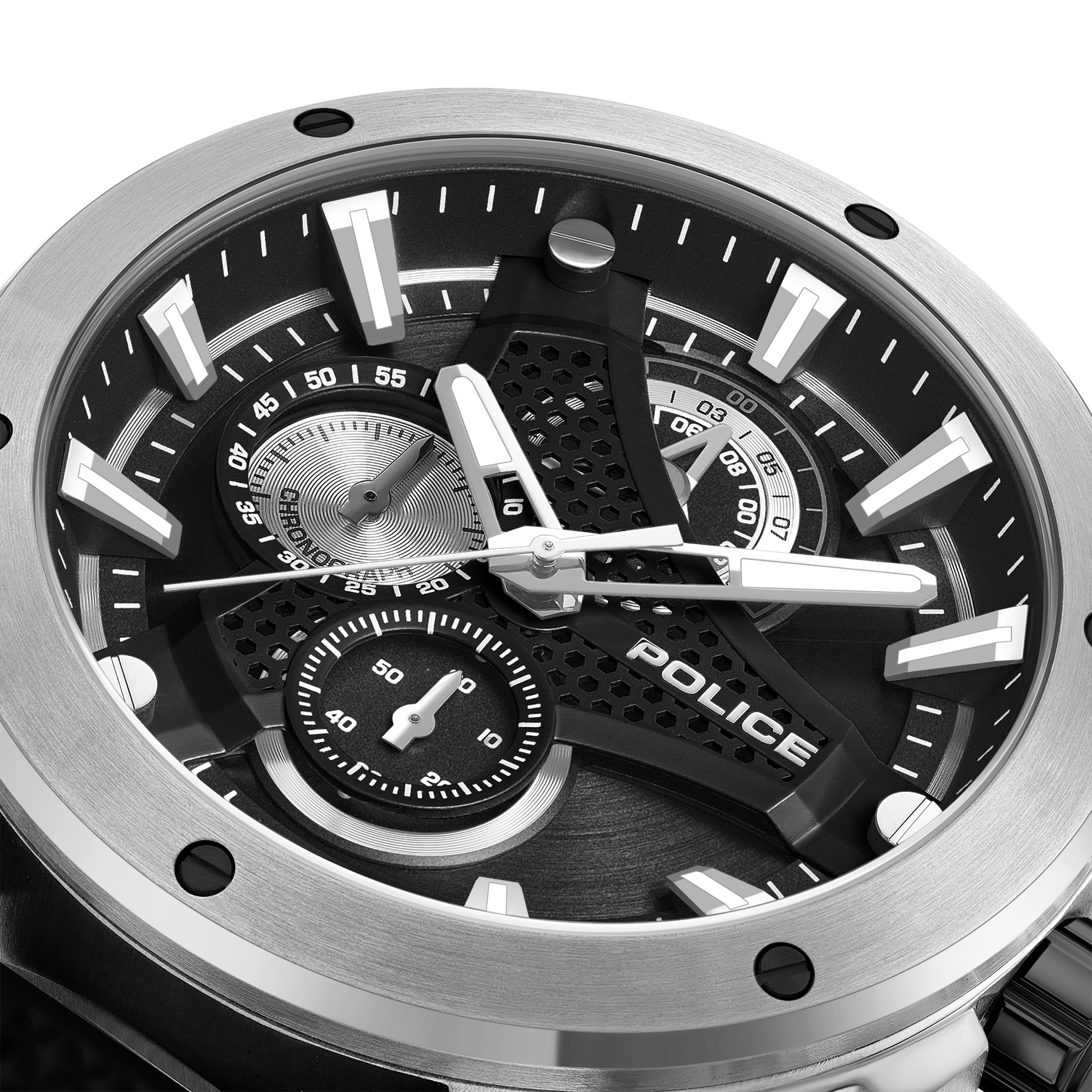 Police Chronograph »Wyvern« Quarzuhr, Armbanduhr, Herrenuhr, Silikonarmband, analog, Stoppfunktion